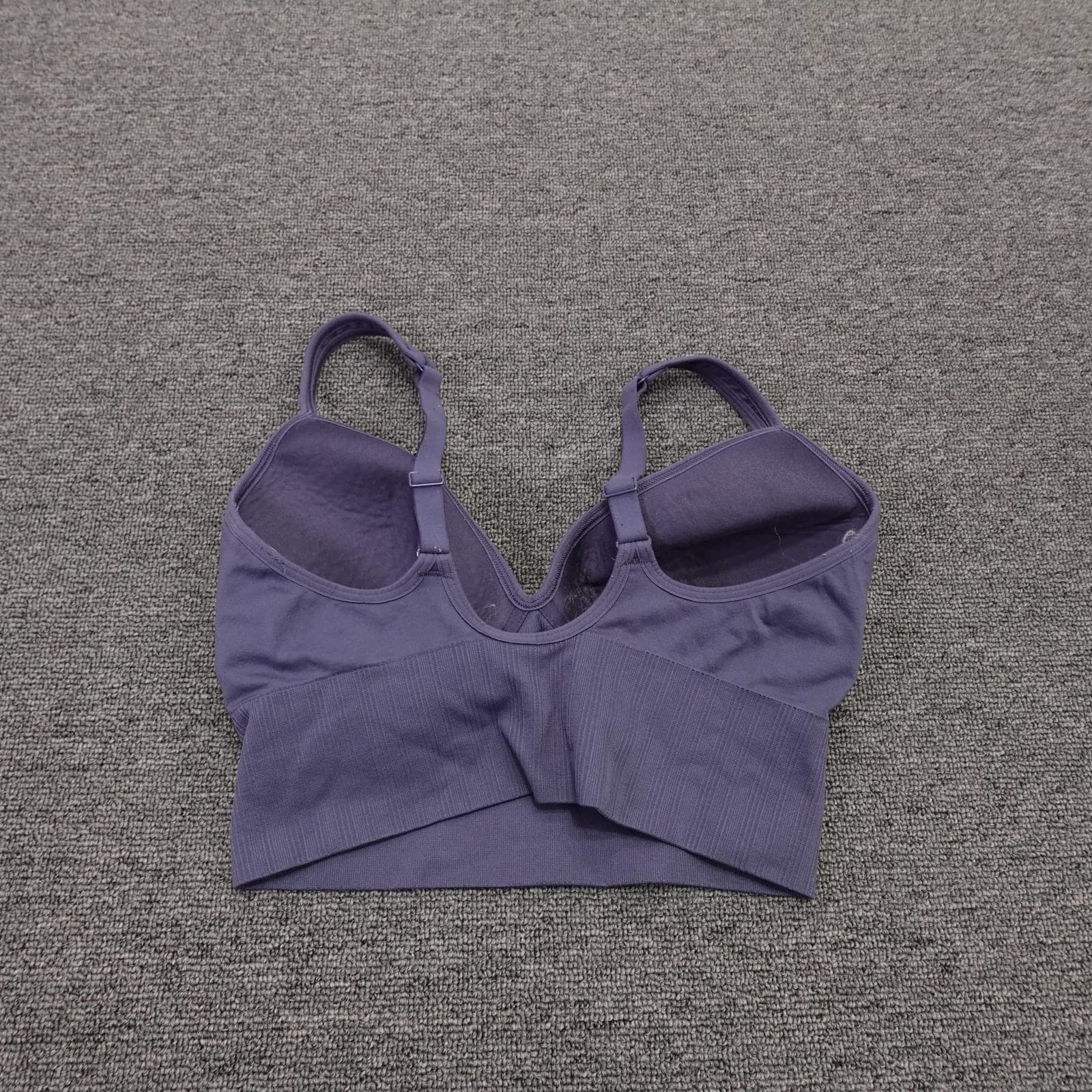 Athleta Sports Bra Womens XS Purple Adjustable Strap Seamless Yoga Gym Workout - Thumbnail 2