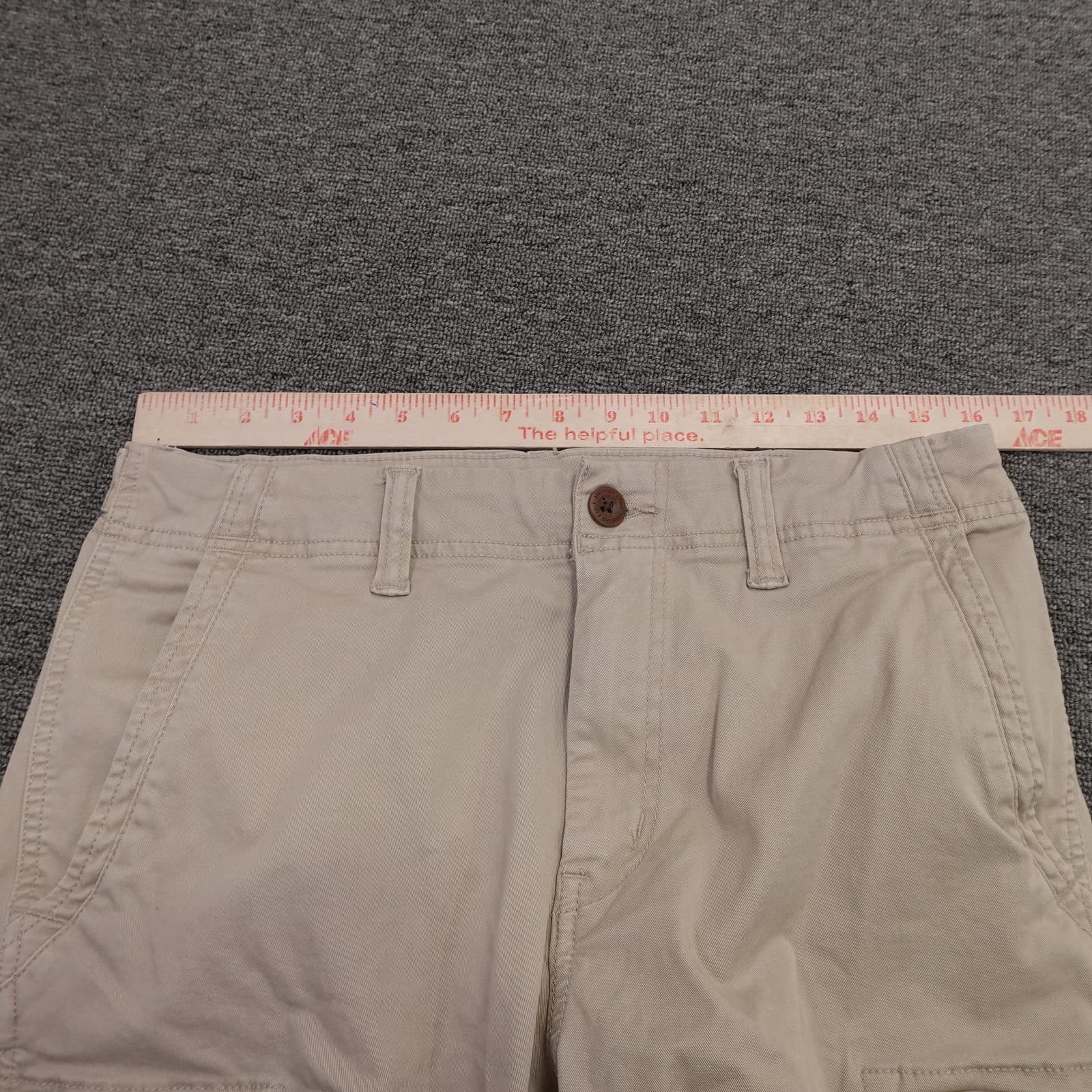 American Eagle Outfitters Cargo Shorts Mens 31 Beige Canvas Stretch 11 Inseam - Thumbnail 7