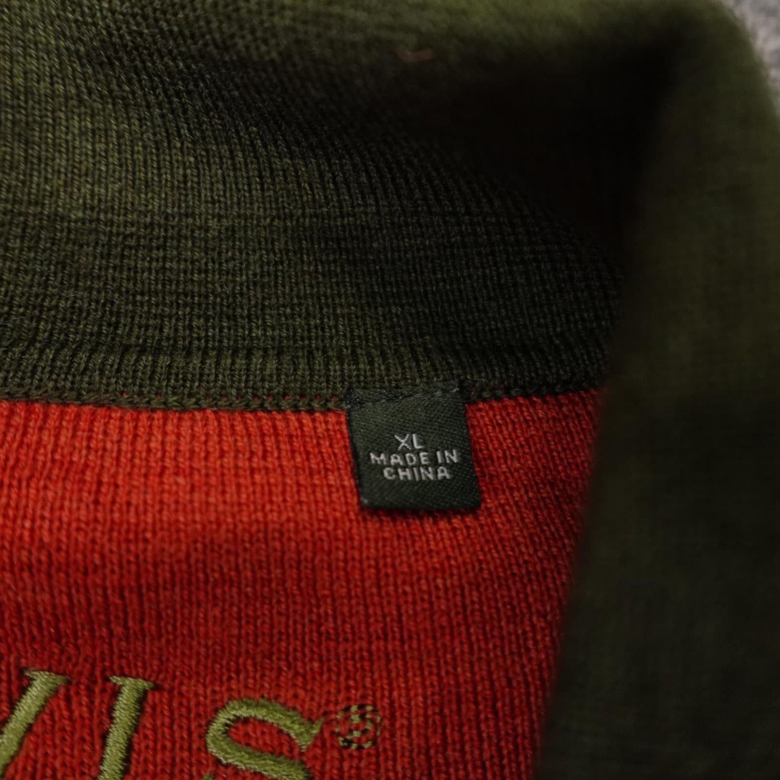 Orvis Sweater Mens XL Green Wool Knit Polo Collar Long Sleeve Pullover Casual - Thumbnail 4