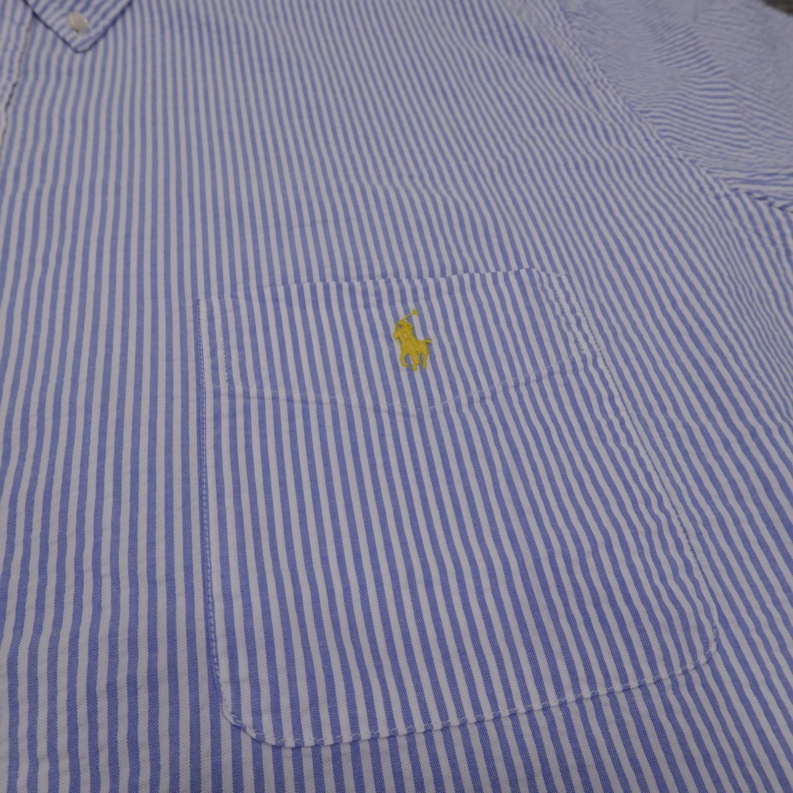 Polo Ralph Lauren Shirt Mens Big 3XLT Blue Stripe Short Sleeve Button Up Casual - Thumbnail 3