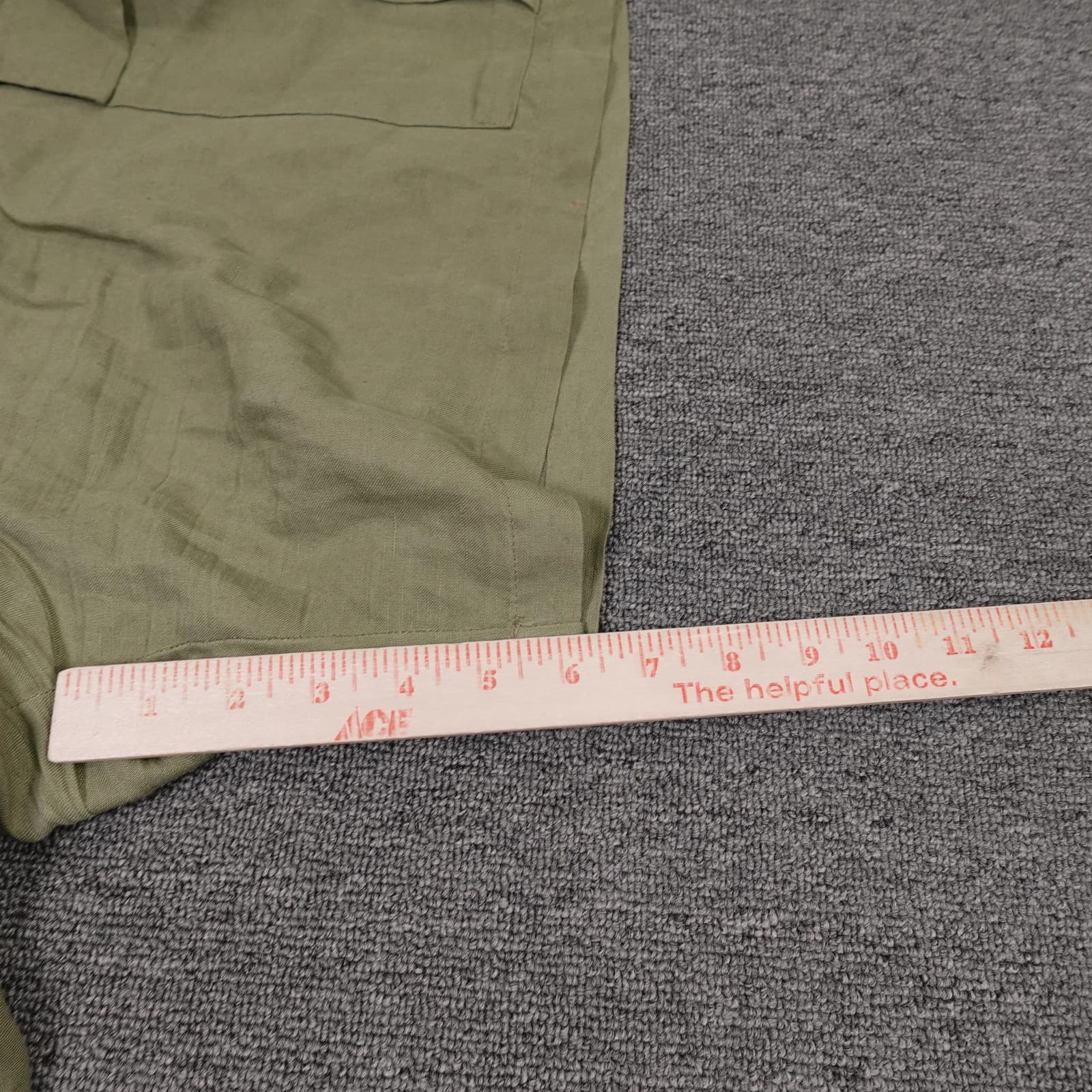 A New Day Shorts Womens Large Green Linen Blend Cargo Pull On Casual Summer - Thumbnail 6