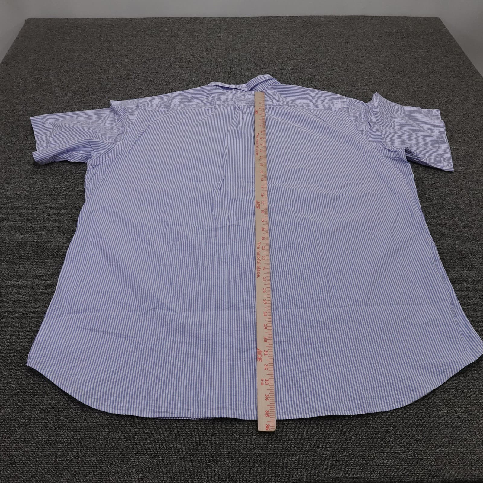 Polo Ralph Lauren Shirt Mens Big 3XLT Blue Stripe Short Sleeve Button Up Casual - Thumbnail 6
