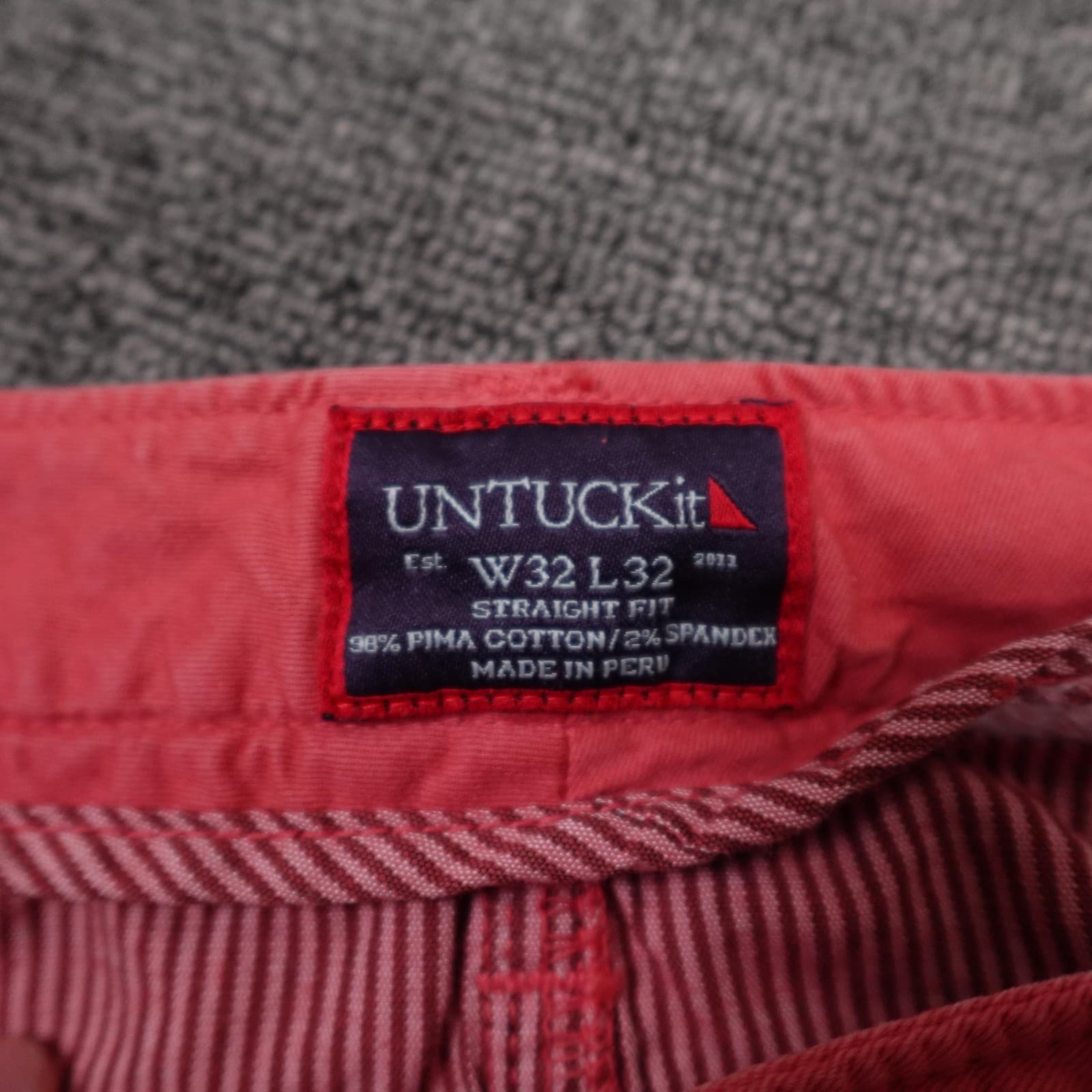 UNTUCKit Pants Mens 32x31 Pink Straight Fit Canvas Chino Stretch 5 Pocket Preppy - Thumbnail 5