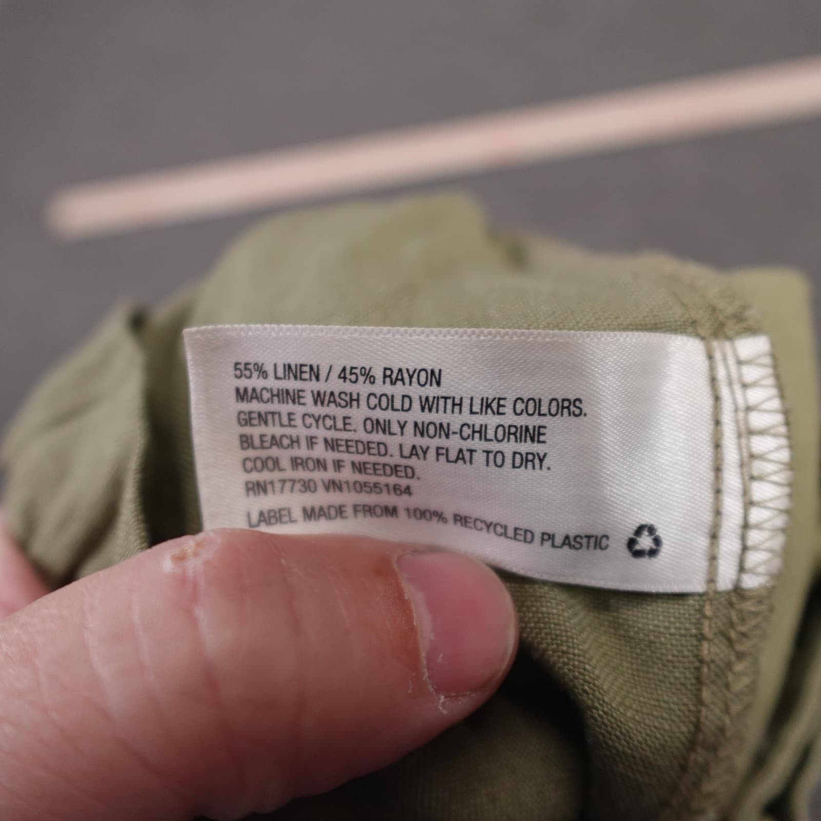 A New Day Shorts Womens Large Green Linen Blend Cargo Pull On Casual Summer - Thumbnail 4