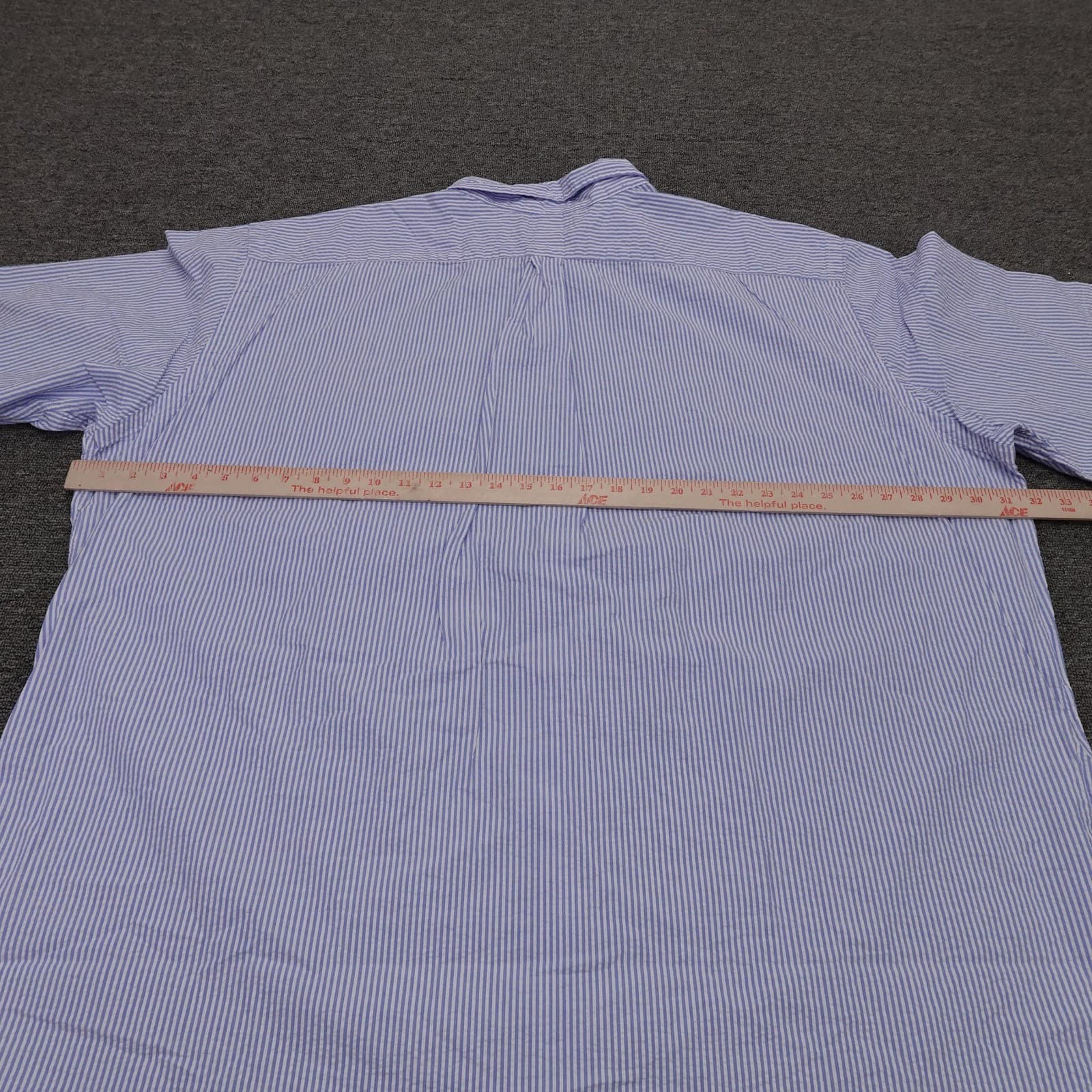Polo Ralph Lauren Shirt Mens Big 3XLT Blue Stripe Short Sleeve Button Up Casual - Thumbnail 5