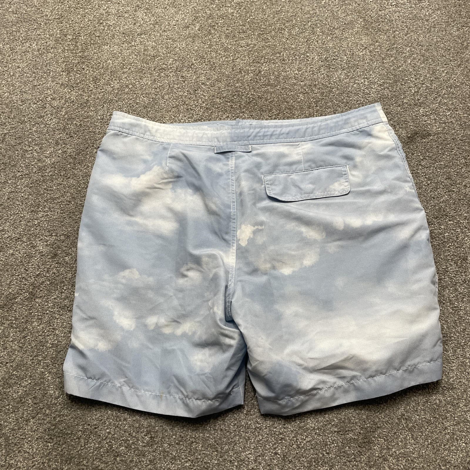 Onia Swim Trunks Mens 36 Blue Cloud Print Italian Fabric Beach Lined Shorts - Thumbnail 6
