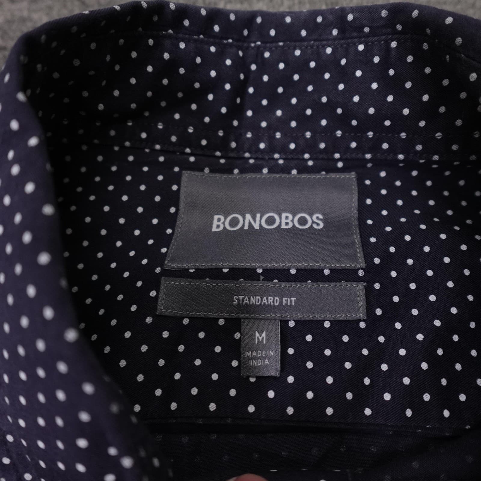 Bonobos Shirt Mens Medium Blue Polka Dot Long Sleeve Button Up Casual Cotton - Thumbnail 3
