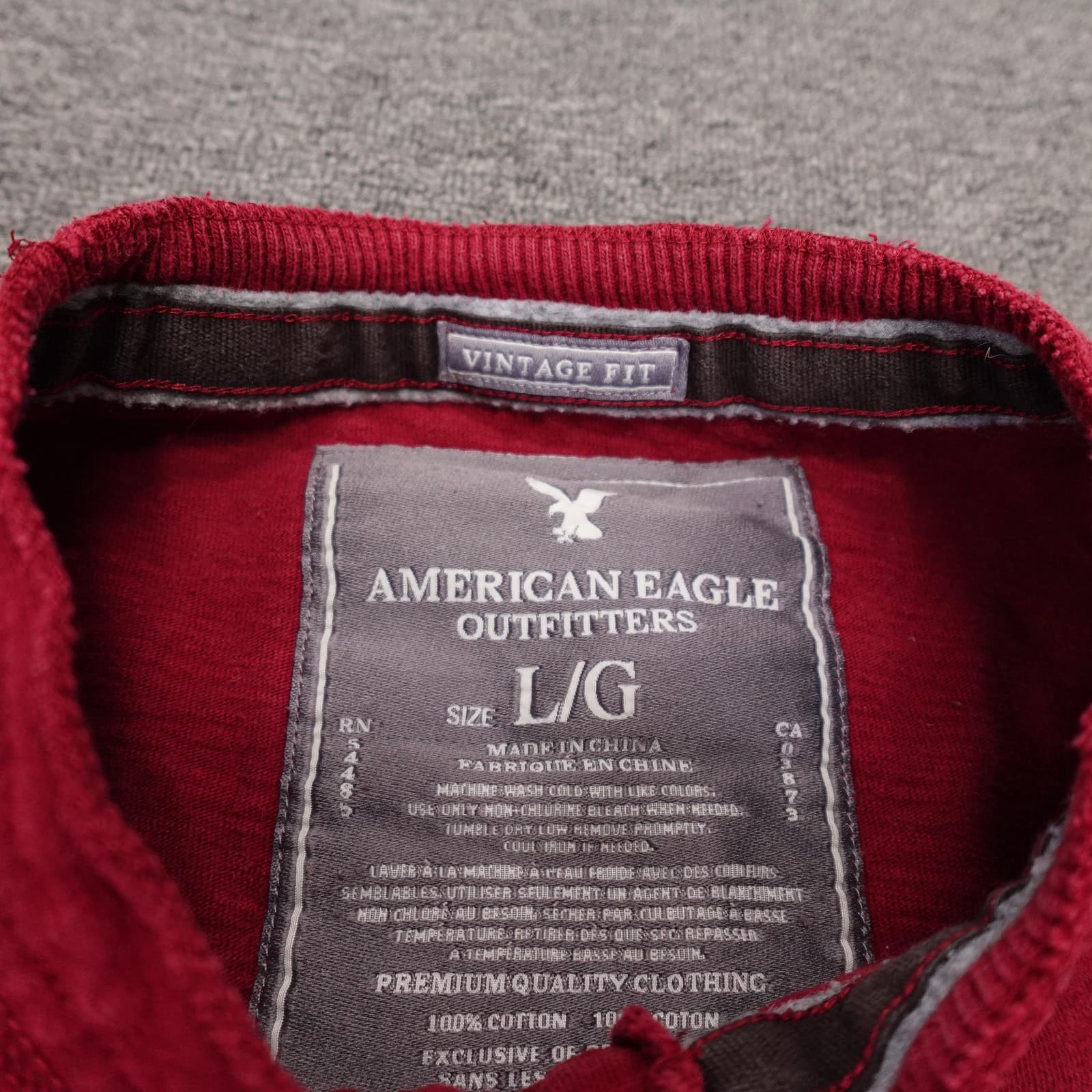 American Eagle Outfitters Henley Shirt Mens Large Red Long Sleeve Tee Casual - Thumbnail 4