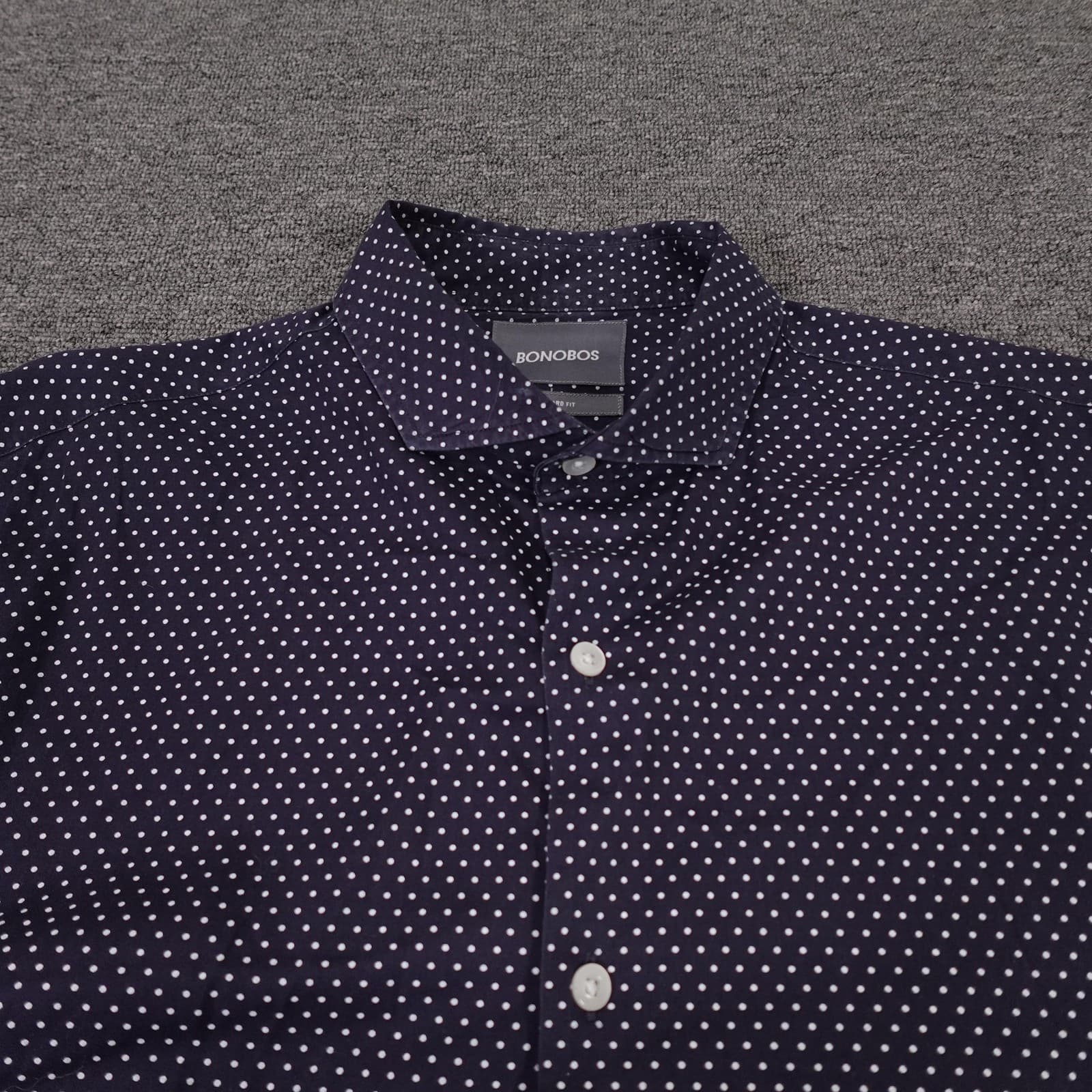 Bonobos Shirt Mens Medium Blue Polka Dot Long Sleeve Button Up Casual Cotton - Thumbnail 2