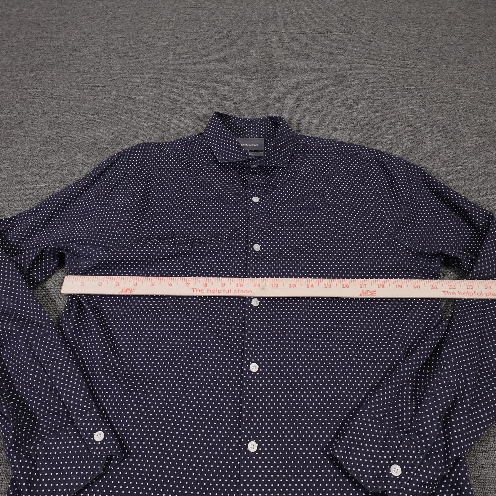 Bonobos Shirt Mens Medium Blue Polka Dot Long Sleeve Button Up Casual Cotton - Thumbnail 4
