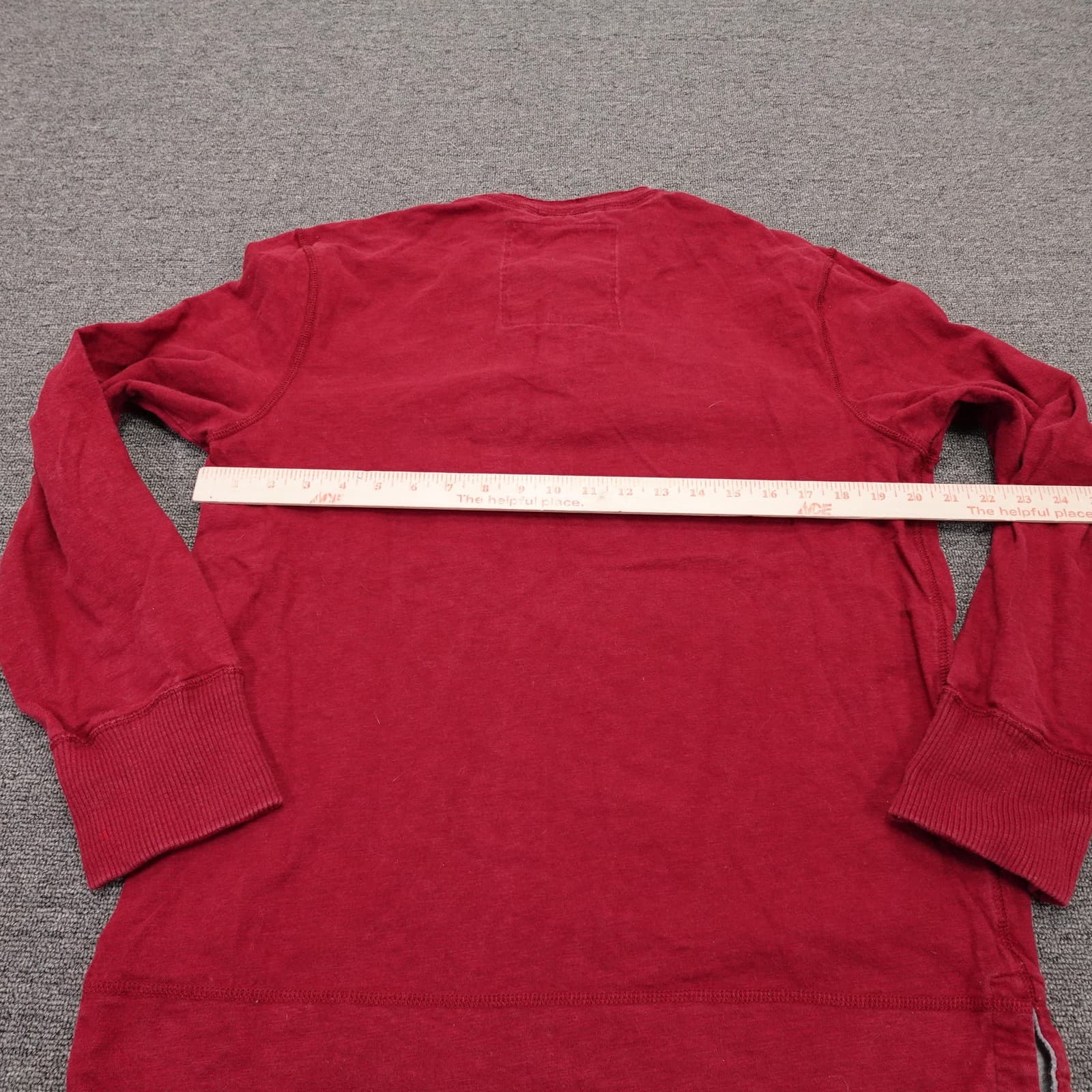 American Eagle Outfitters Henley Shirt Mens Large Red Long Sleeve Tee Casual - Thumbnail 5