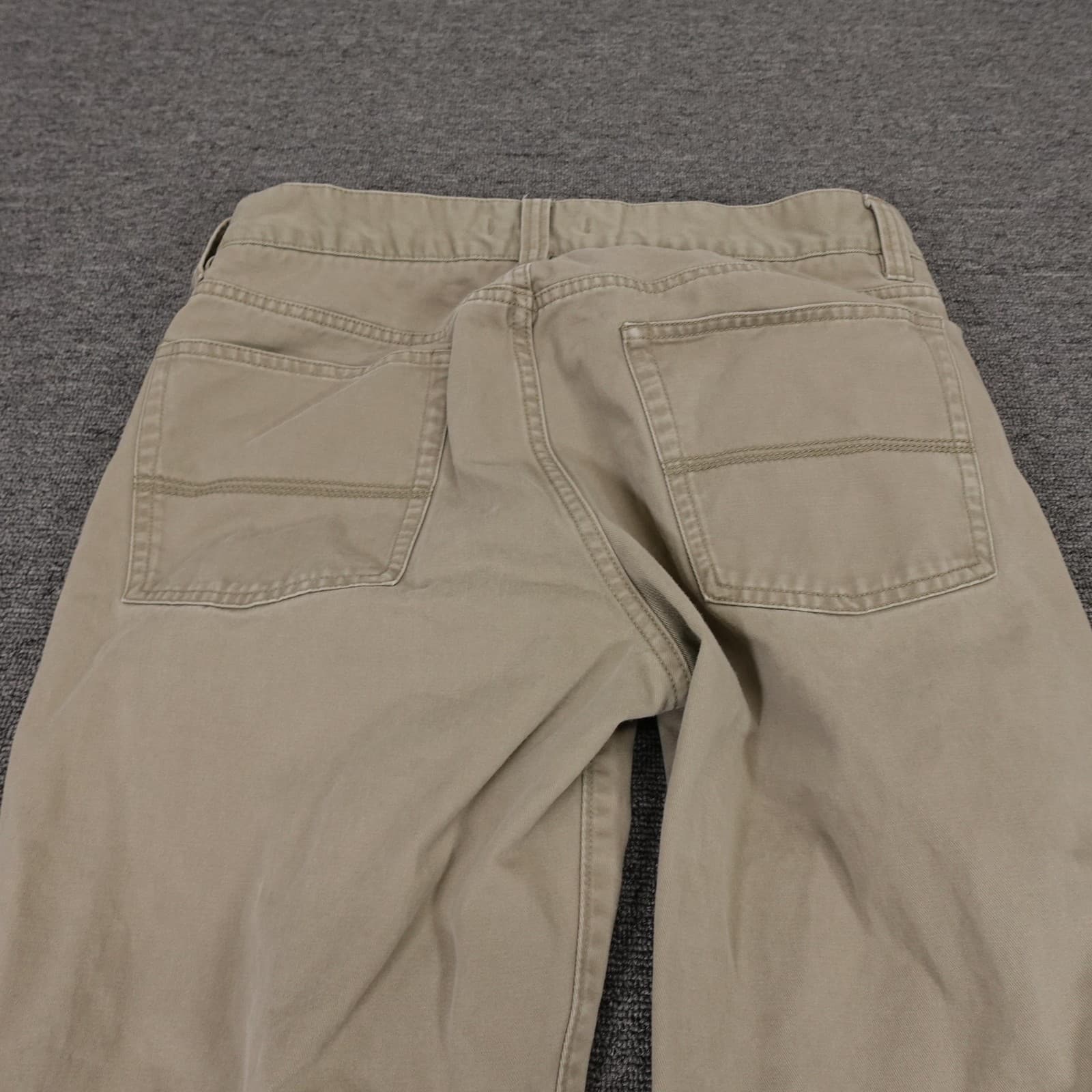 L.L. Bean Pants Mens 33x28 Beige Khaki Standard Fit 5 Pocket Cotton Casual - Thumbnail 4