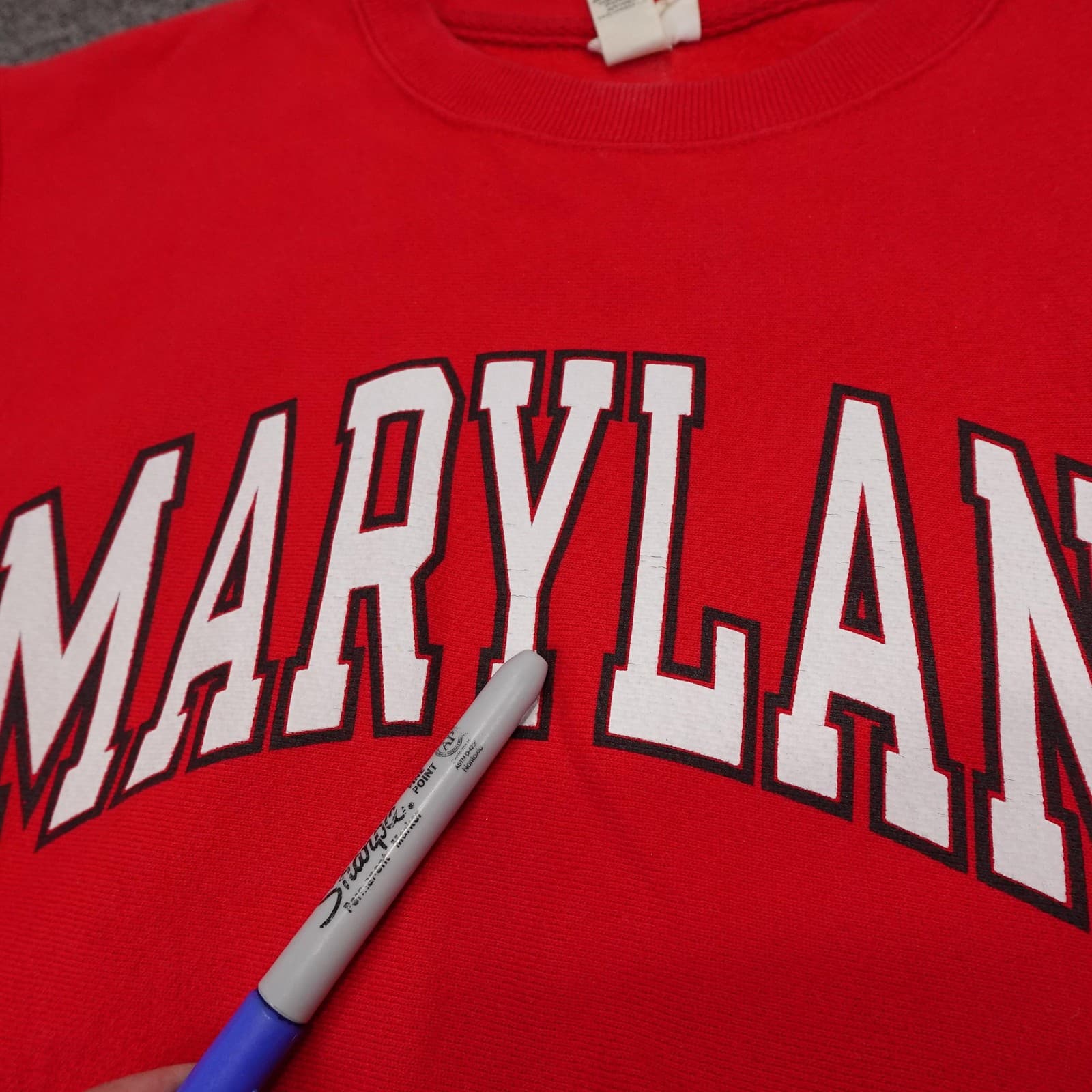 Vintage Champion Reverse Weave Sweatshirt Mens Small Red Maryland Fleece College - Thumbnail 6
