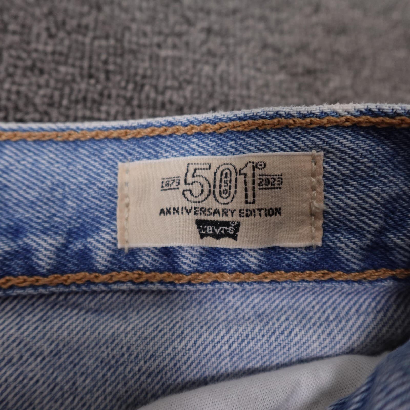 Levi's 501 150th Shorts Womens W23 Blue Denim Button Fly Floral Cutoff - Thumbnail 5