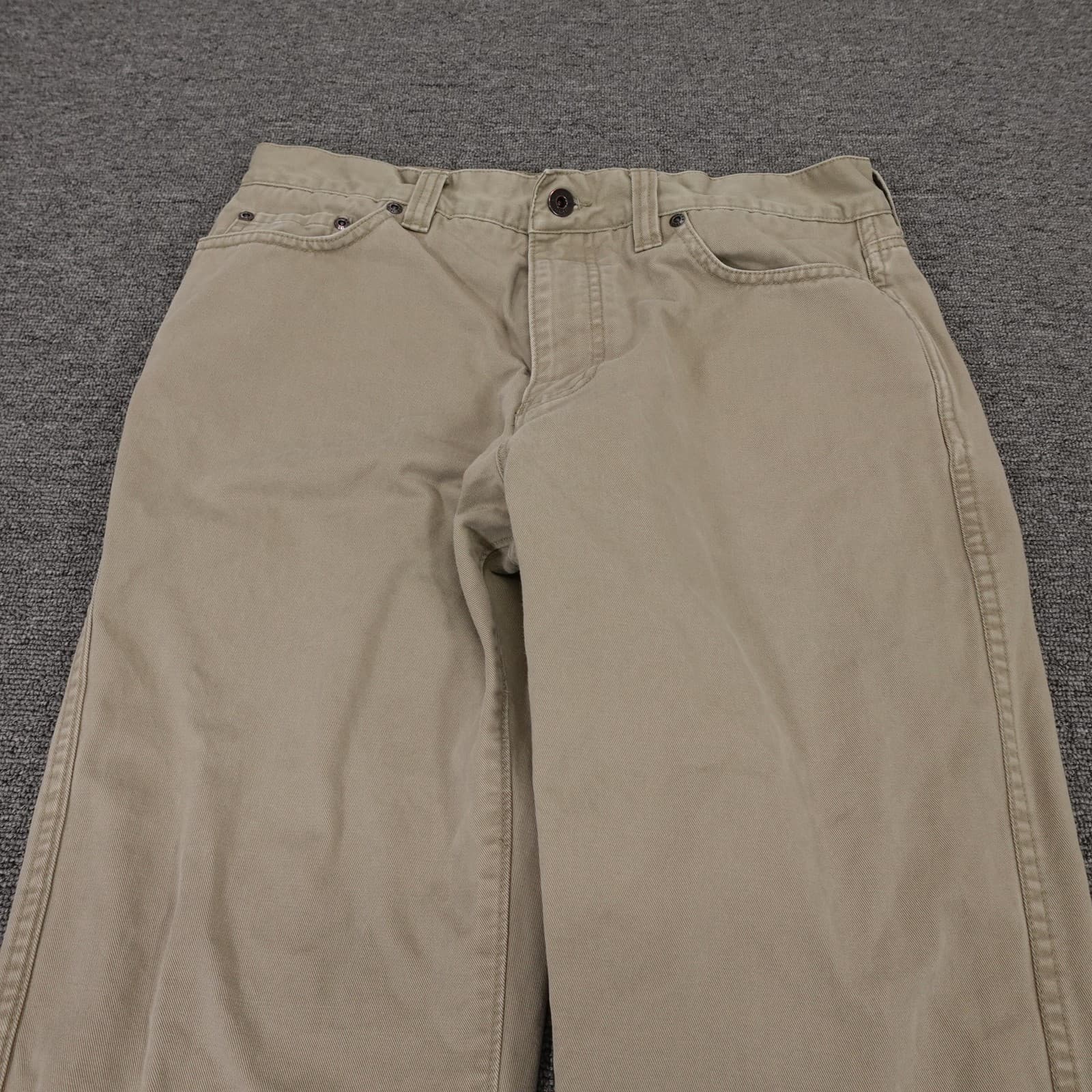 L.L. Bean Pants Mens 33x28 Beige Khaki Standard Fit 5 Pocket Cotton Casual - Thumbnail 2