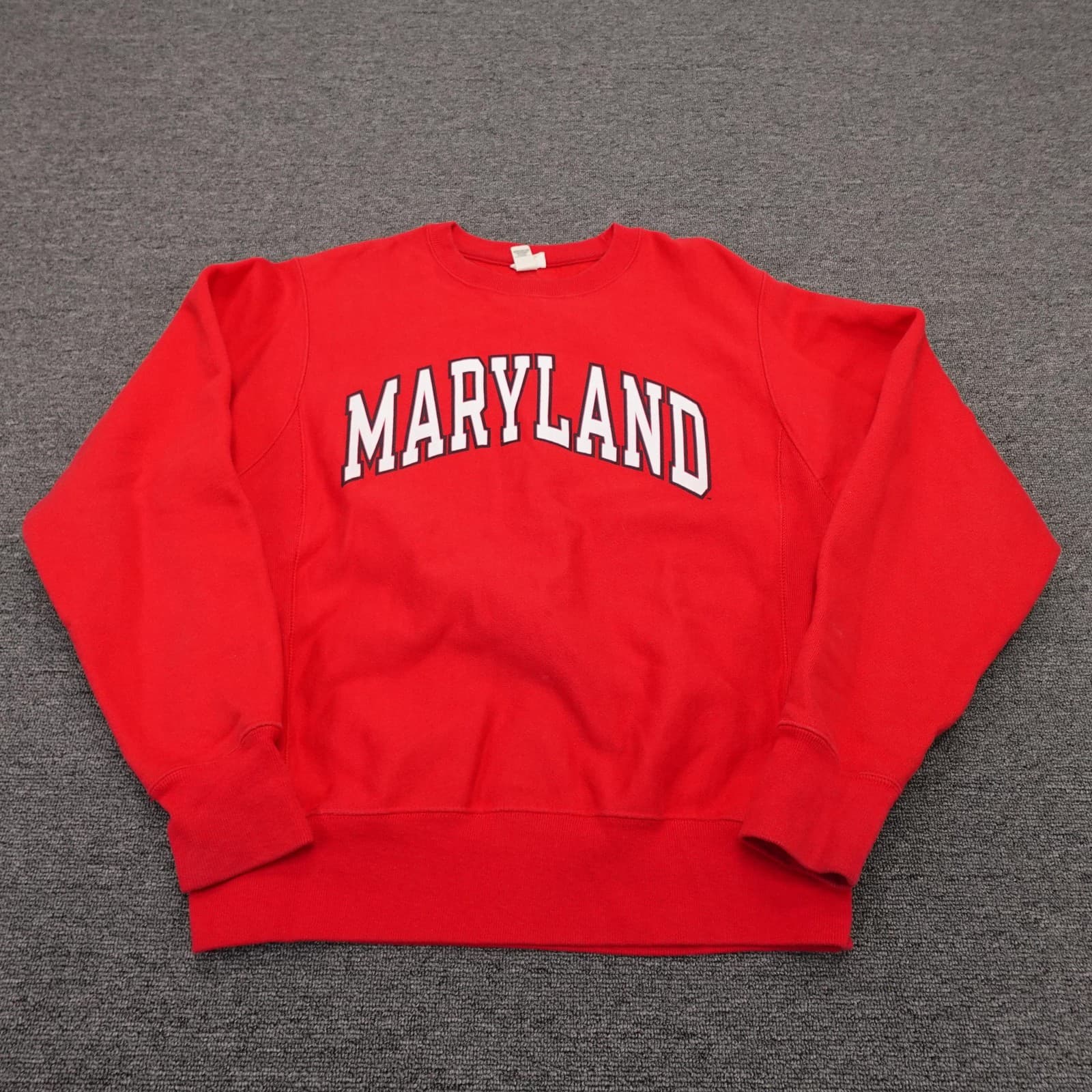 Vintage Champion Reverse Weave Sweatshirt Mens Small Red Maryland Fleece College