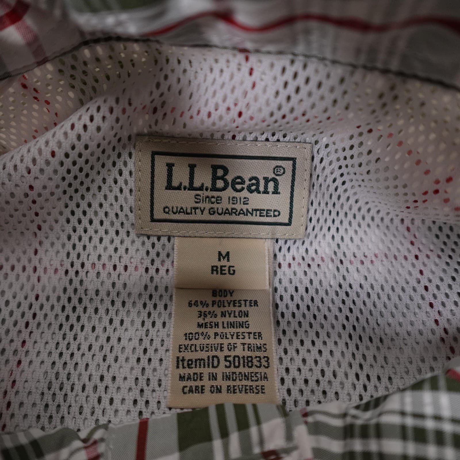 L.L.Bean Shirt Mens Medium Green Plaid Performance Fishing Lightweight Outdoor - Thumbnail 4