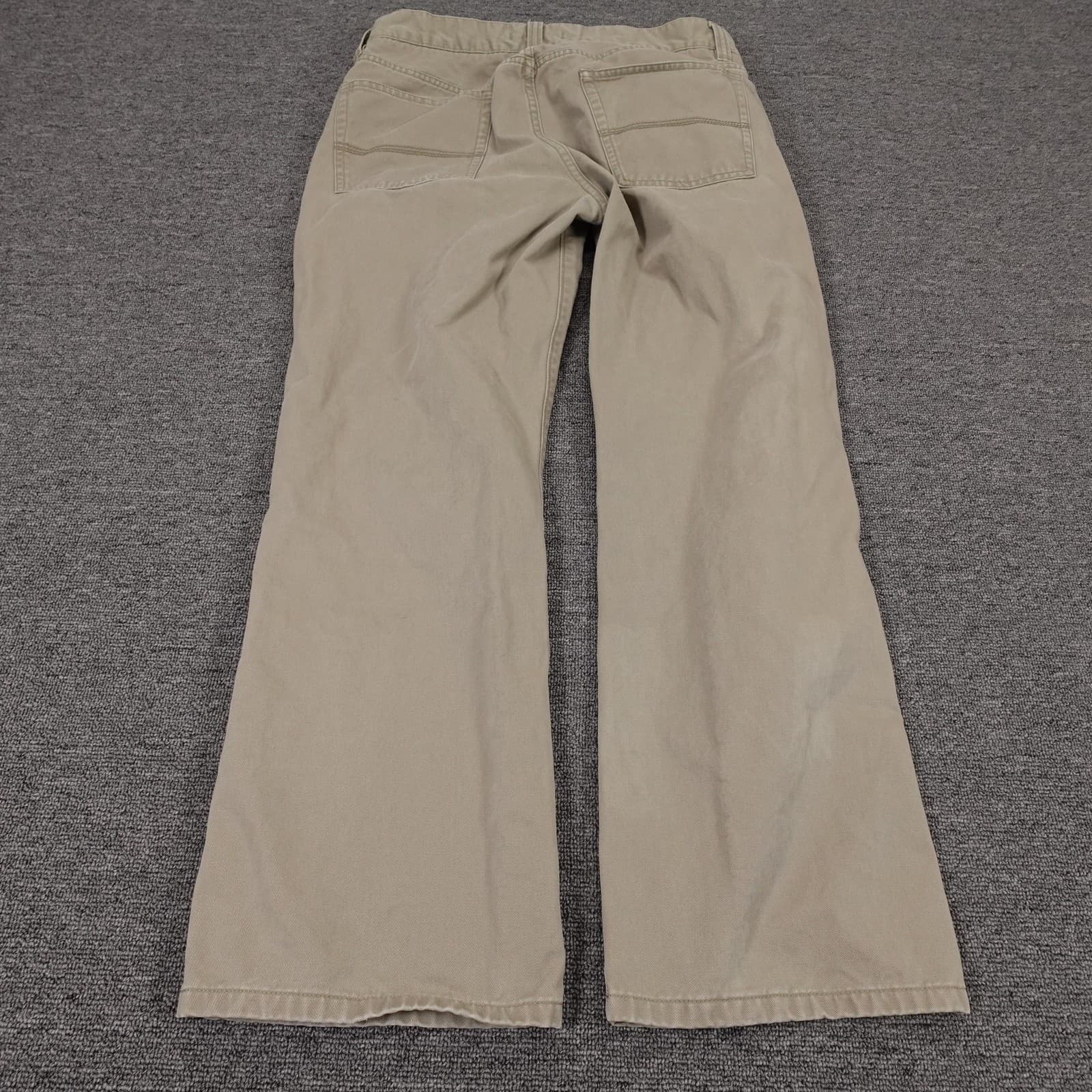 L.L. Bean Pants Mens 33x28 Beige Khaki Standard Fit 5 Pocket Cotton Casual - Thumbnail 3