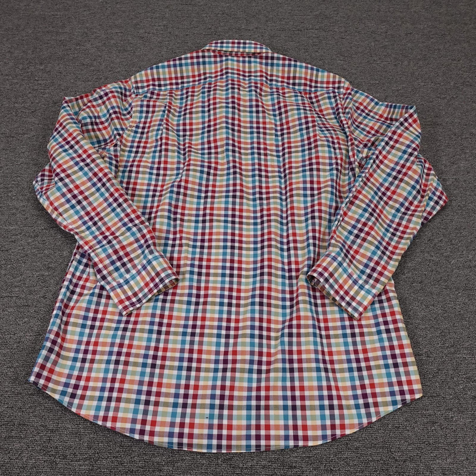 L.L.Bean Shirt Mens Large Multicolor Plaid Long Sleeve Button Up Slightly Fitted - Thumbnail 6