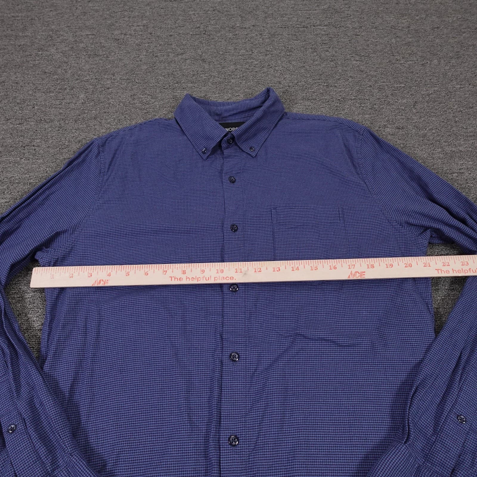 Bonobos Shirt Mens Large Blue Check Long Sleeve Button Up Slim Fit Stretch Woven - Thumbnail 4