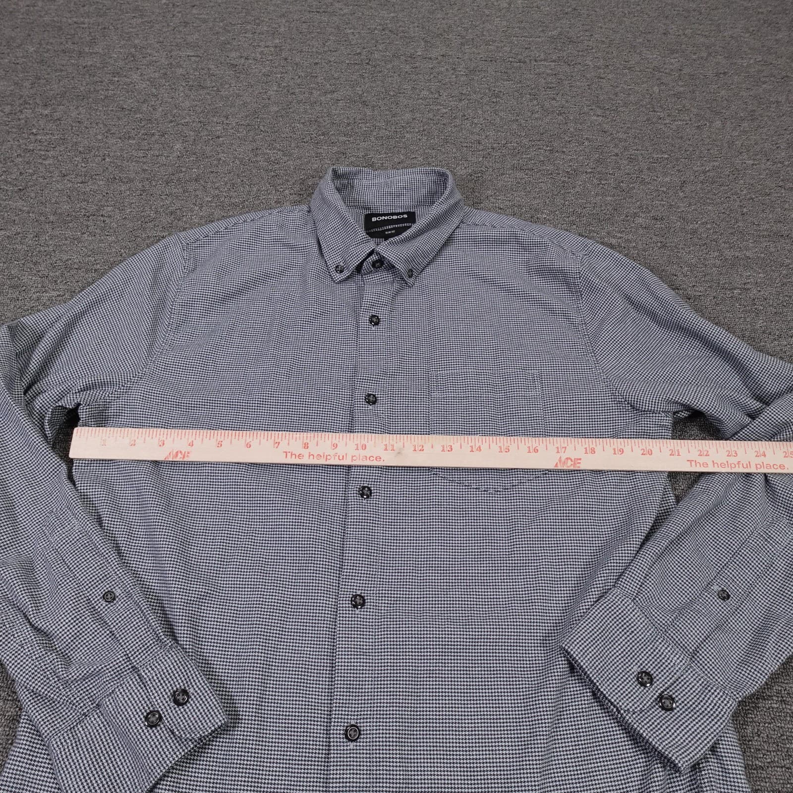 Bonobos Shirt Mens Large Blue Check Long Sleeve Button Up Slim Fit Stretch - Thumbnail 4