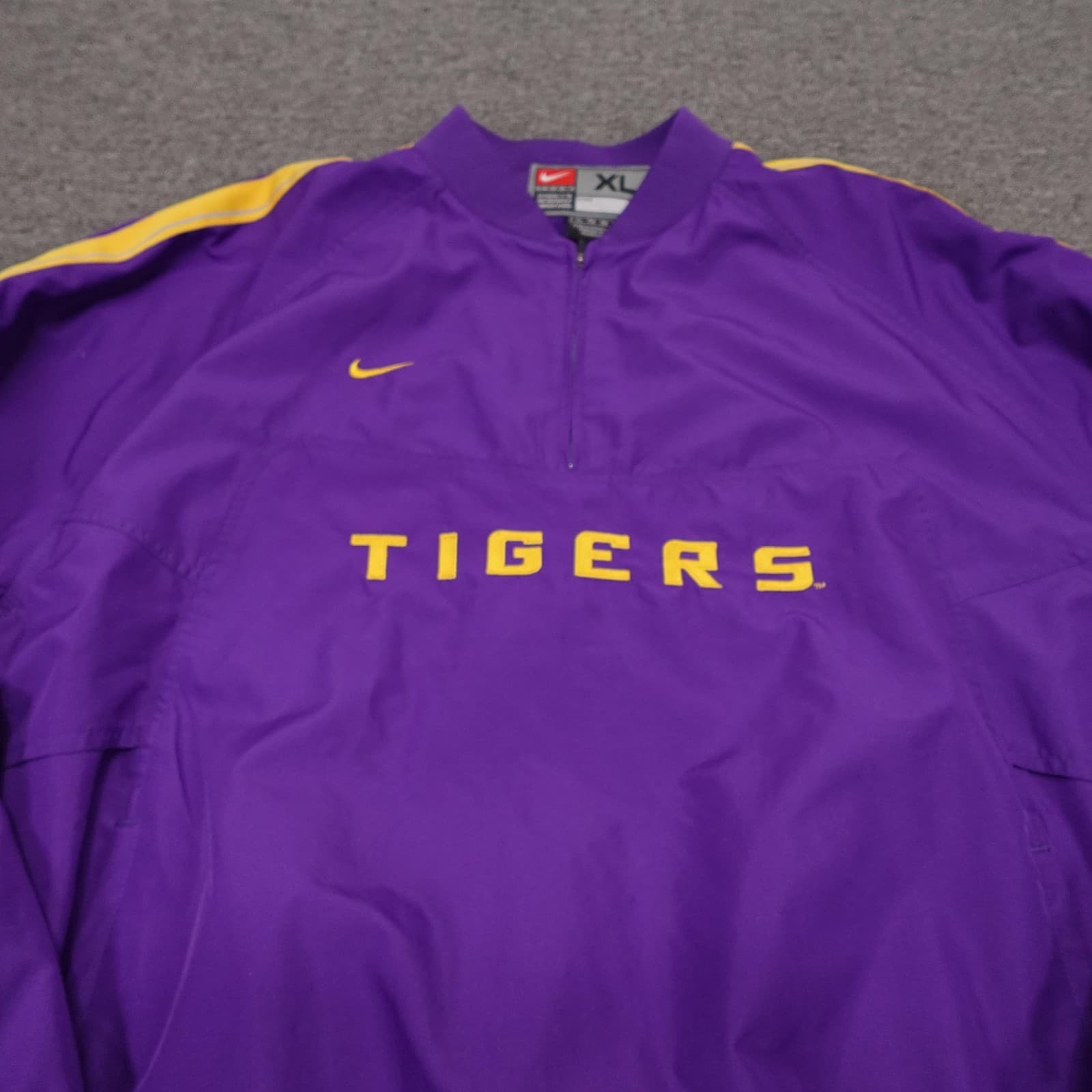 Vintage LSU Tigers Jacket XL Purple NCAA Football Nike Quarter Zip Swoosh Y2K - Thumbnail 2