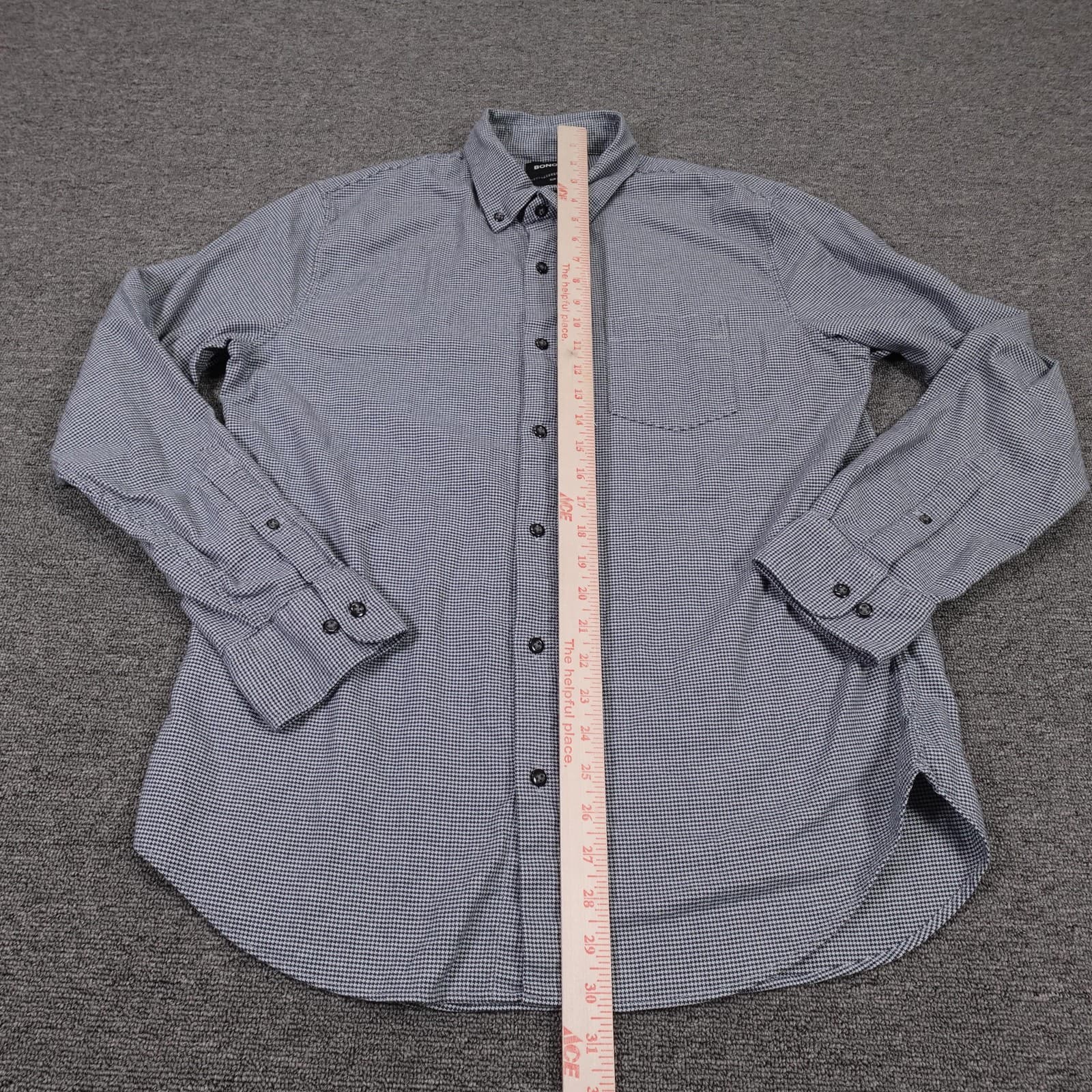 Bonobos Shirt Mens Large Blue Check Long Sleeve Button Up Slim Fit Stretch - Thumbnail 5