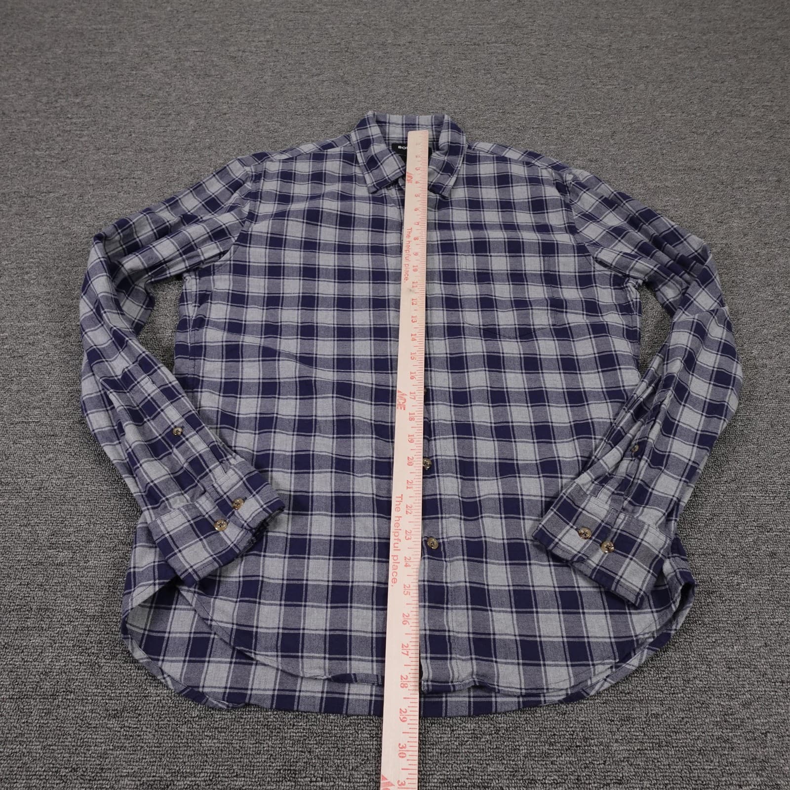 Bonobos Shirt Mens Large Blue Plaid Flannel Long Sleeve Button Up Slim Fit - Thumbnail 5