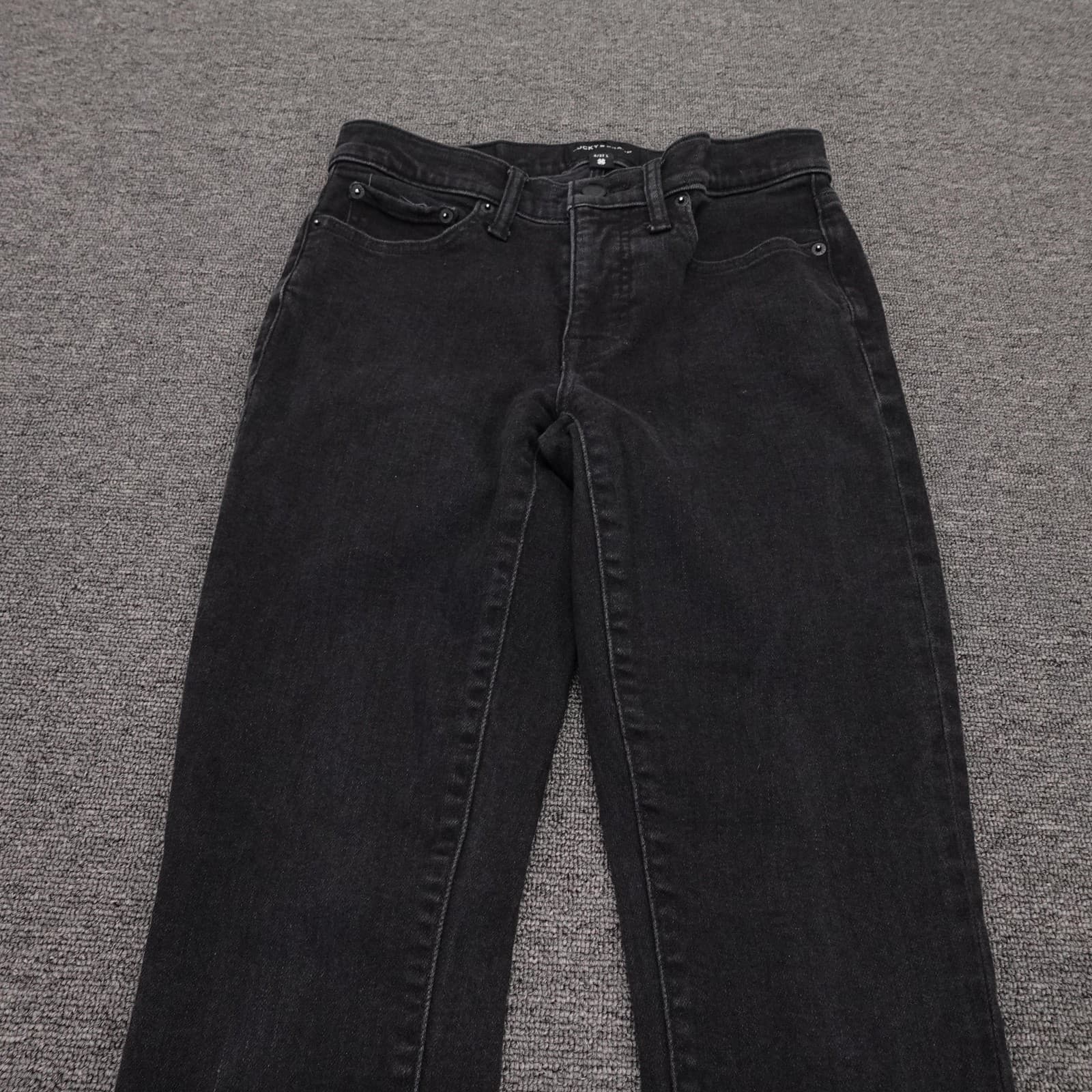 Lucky Brand Jeans Womens 4/27 L Charcoal Wash Ava Mid Rise Skinny Stretch Denim - Thumbnail 2