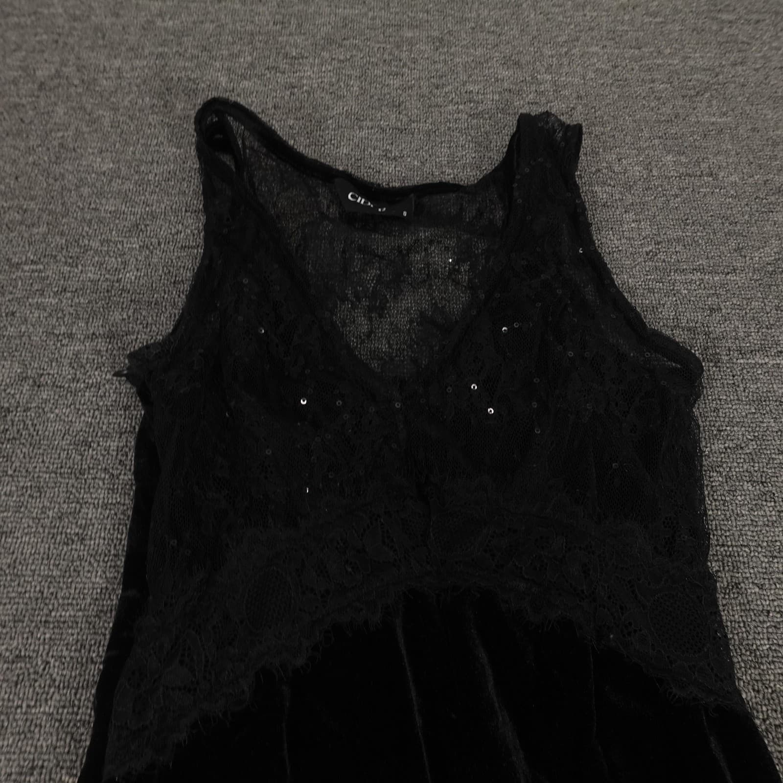 Cider Dress Womens Small Black Whimsigoth Boho Witchy Y2K Lace Babydoll Maxi - Thumbnail 4