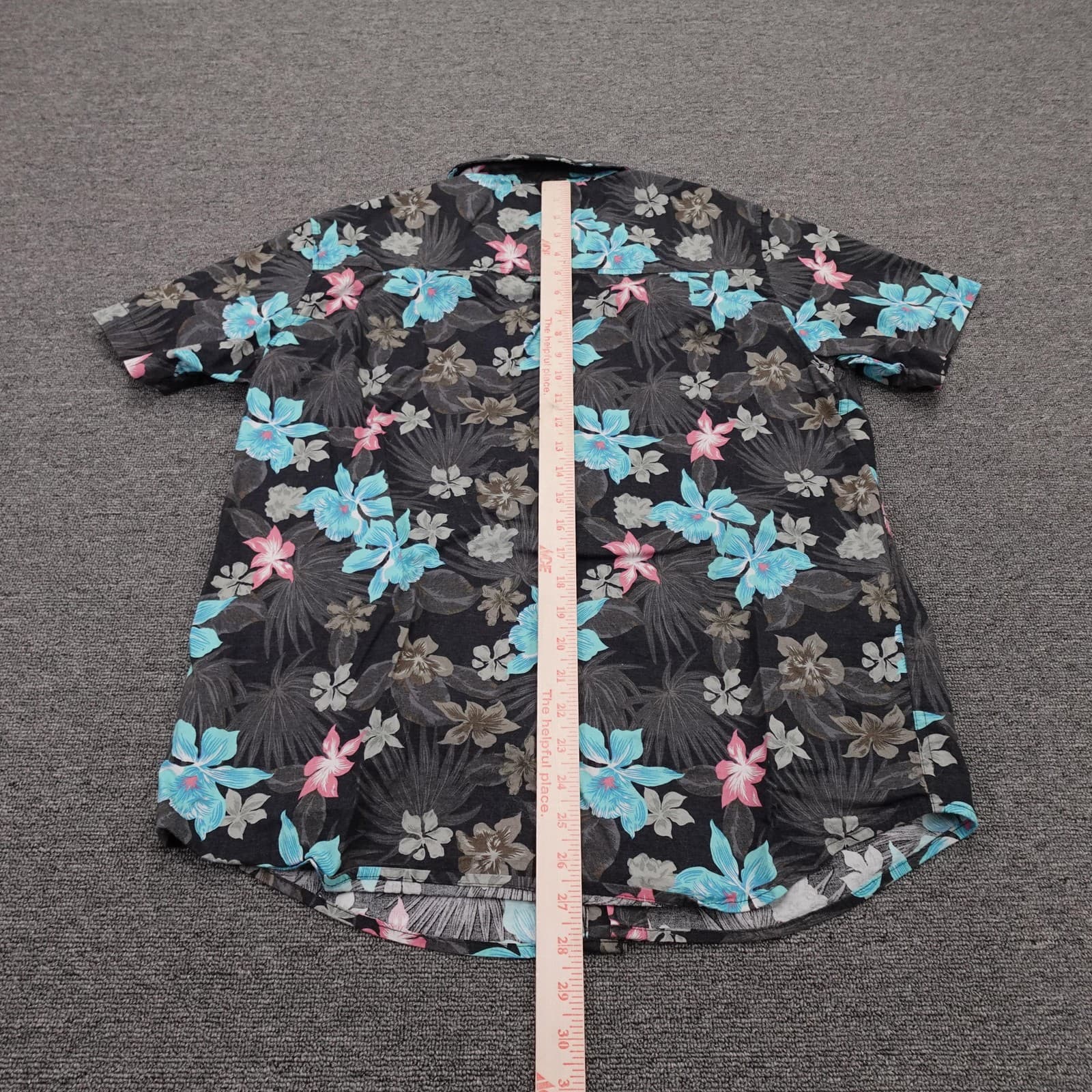 Hurley Shirt Mens Medium Floral Hawaiian Short Sleeve Button Up Stretch - Thumbnail 5