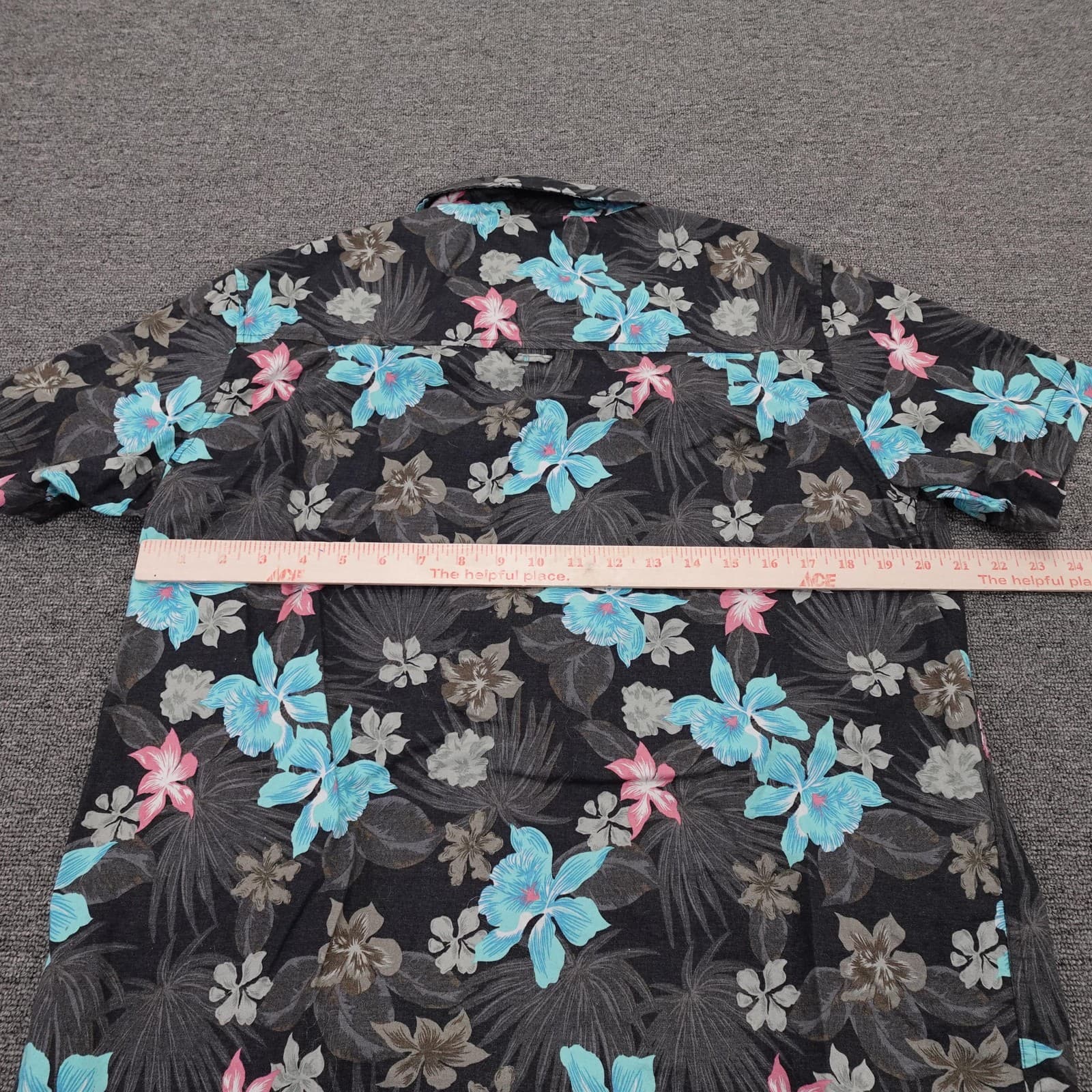 Hurley Shirt Mens Medium Floral Hawaiian Short Sleeve Button Up Stretch - Thumbnail 4