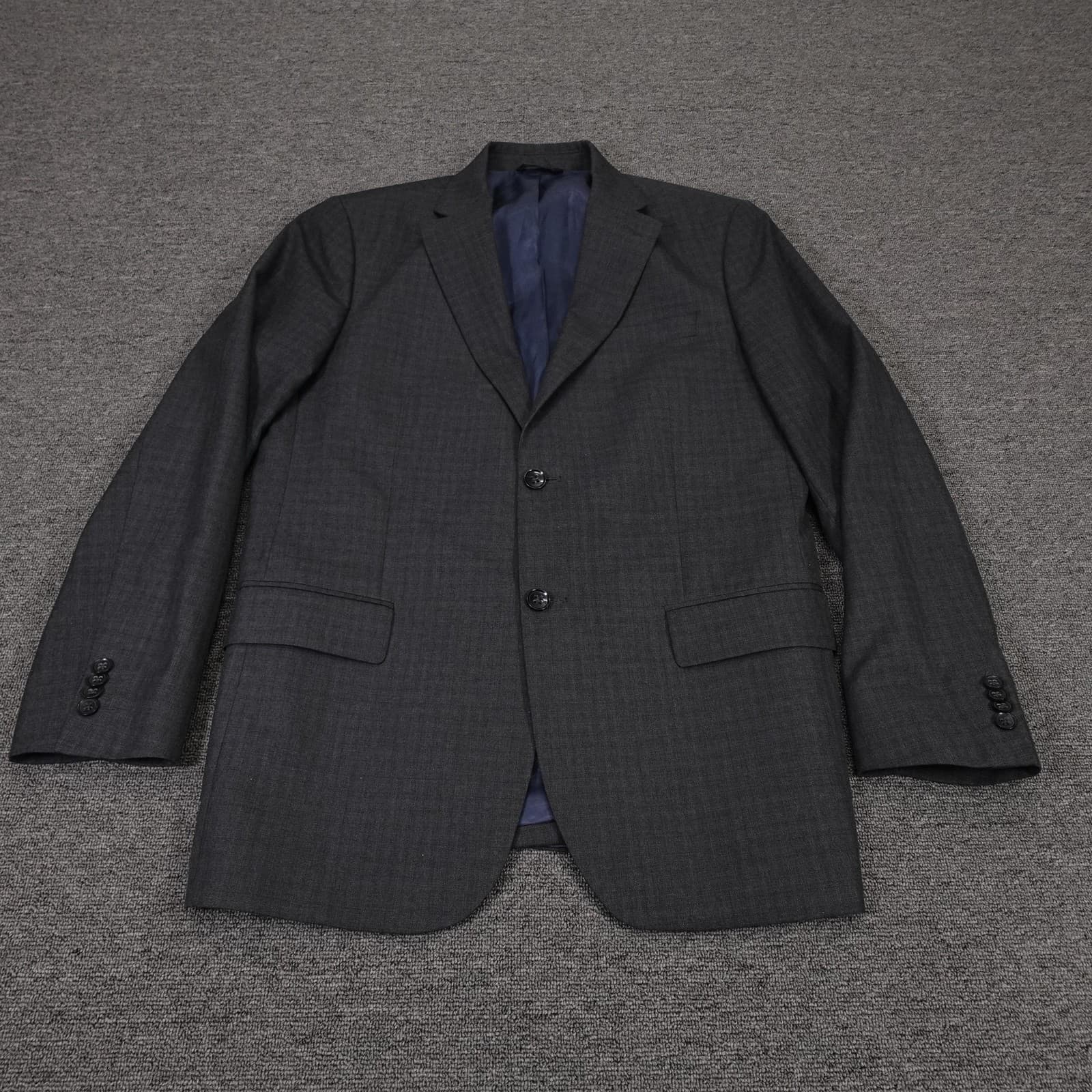 Banana Republic Blazer Mens 42R Gray Check Suit Jacket 2 Button Formal Work