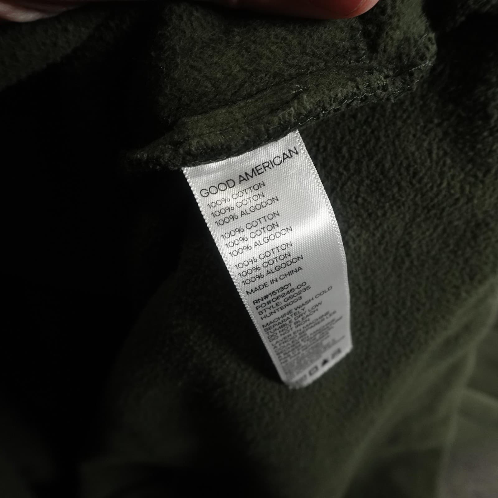 Good American Jacket Womens 1/2 Green Cotton Twill Shirt Shacket Military - Thumbnail 10