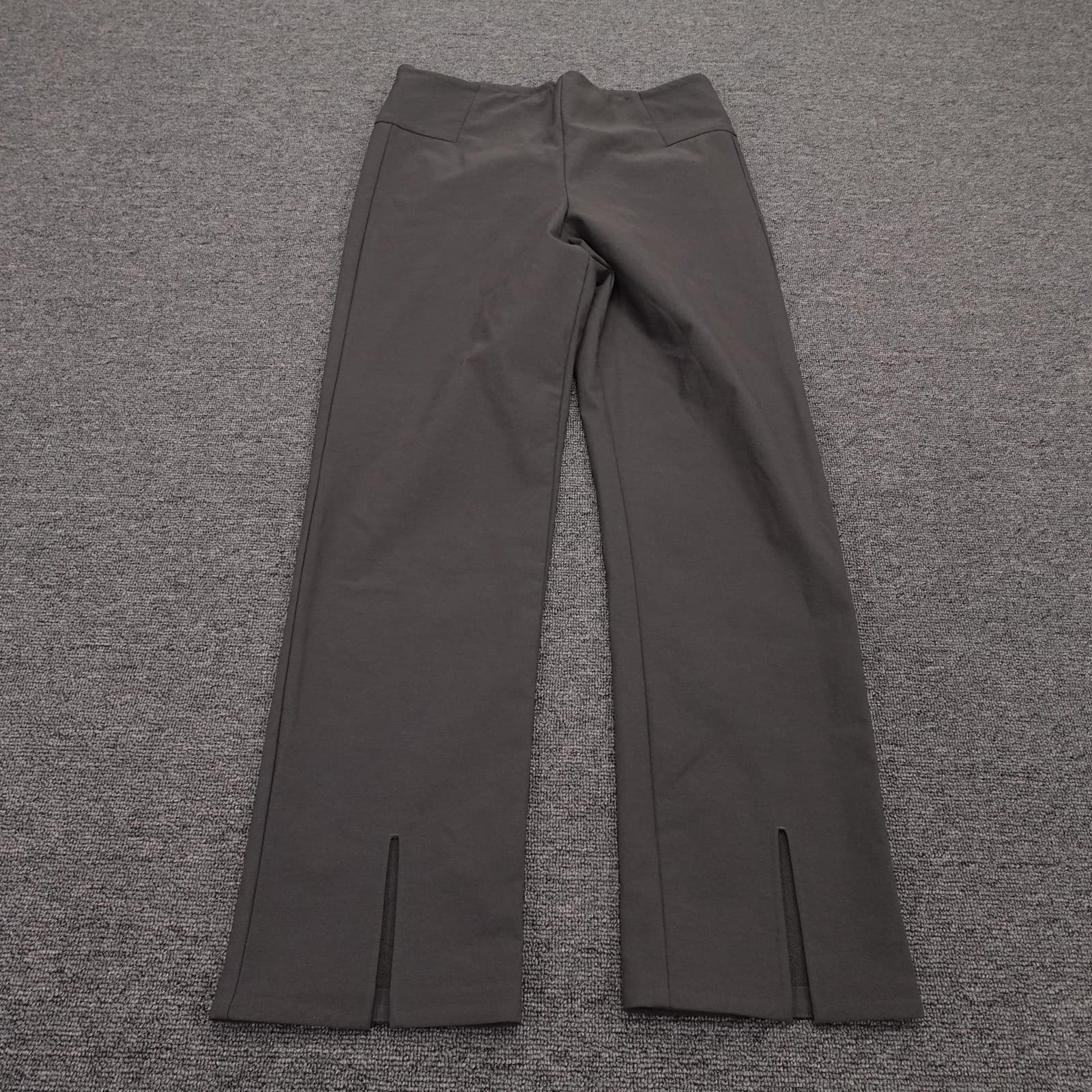 Athleta Pants Womens 10 Gray Wander Slim Straight Crop High Rise Ankle Slit