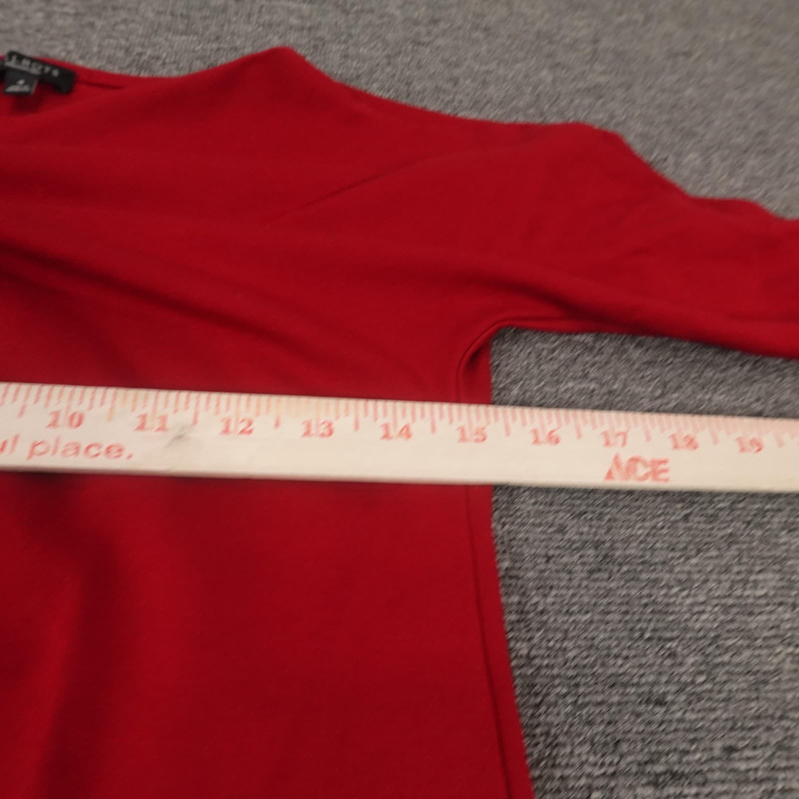 Talbots Dress Womens 4 Red Knot Shoulder Boat Neck 3/4 Sleeve Shift Stretch - Thumbnail 5