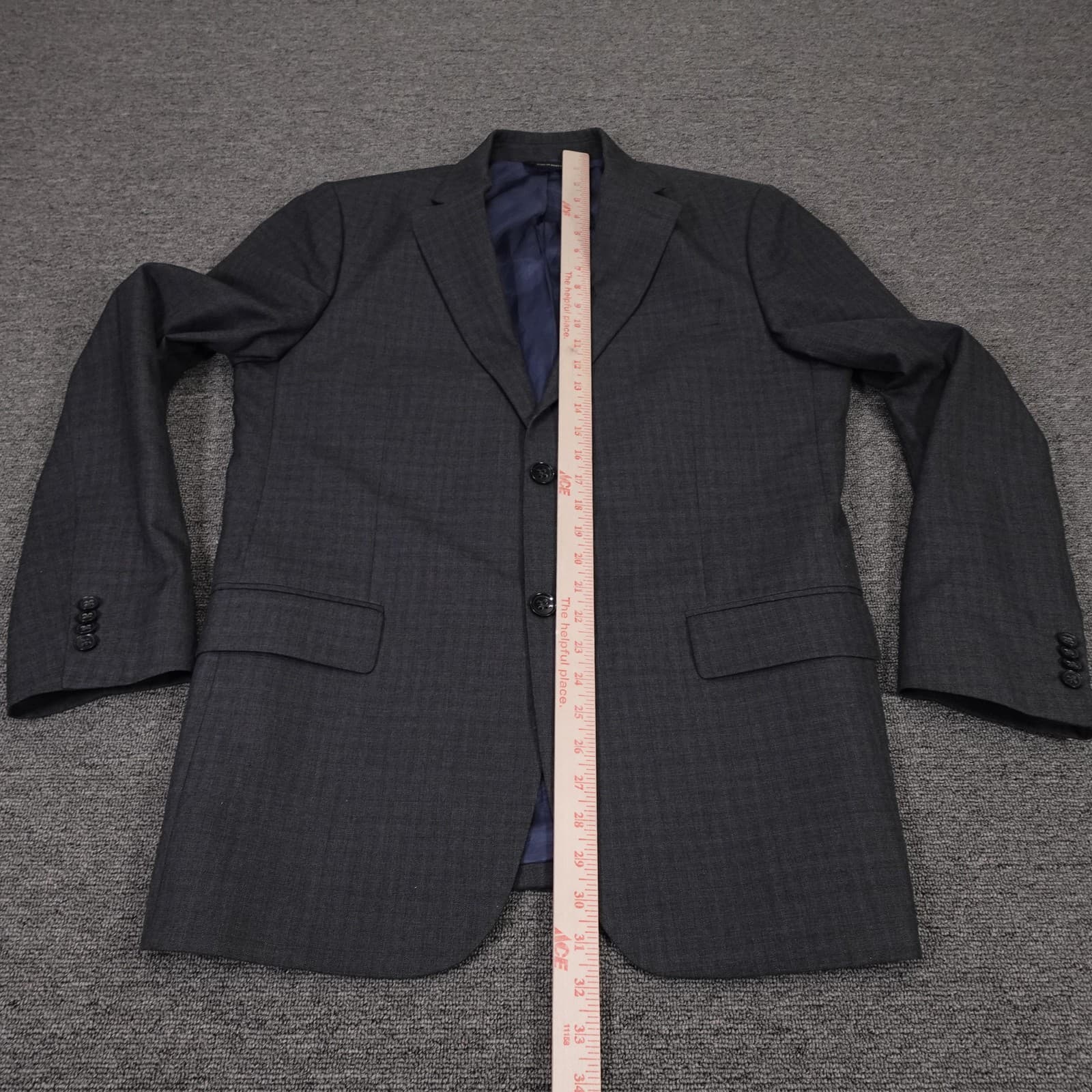 Banana Republic Blazer Mens 42R Gray Check Suit Jacket 2 Button Formal Work - Thumbnail 4