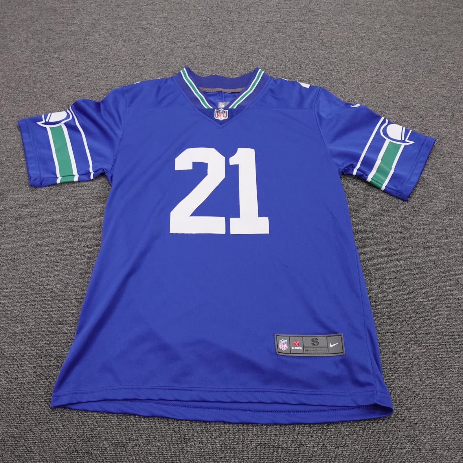 Seattle Seahawks Jersey Mens Small Blue NFL Football Devon Witherspoon 21 Nike