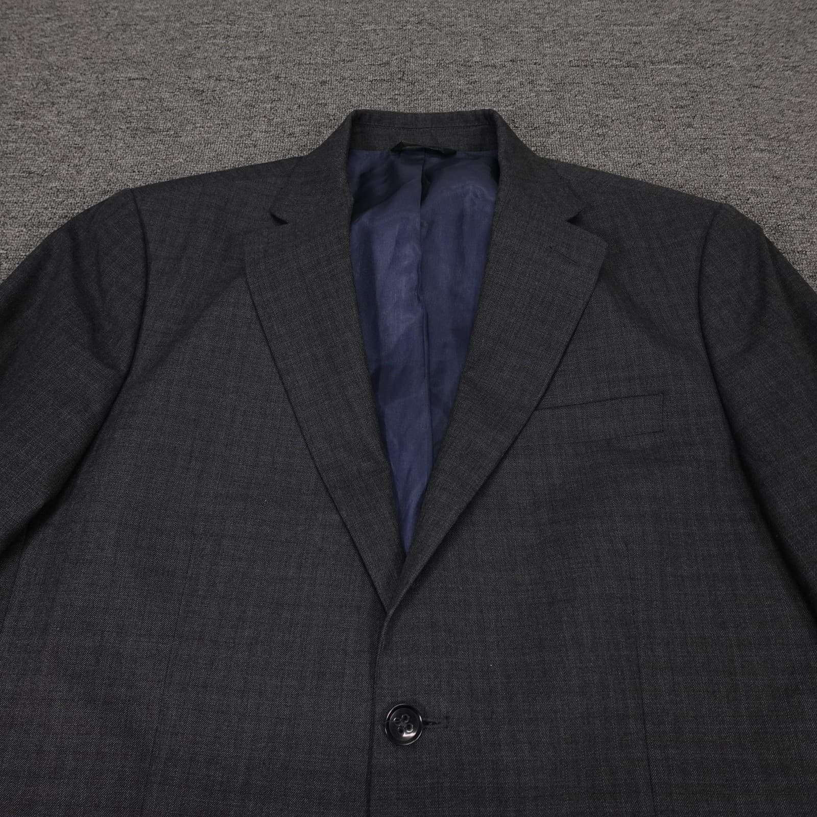 Banana Republic Blazer Mens 42R Gray Check Suit Jacket 2 Button Formal Work - Thumbnail 2