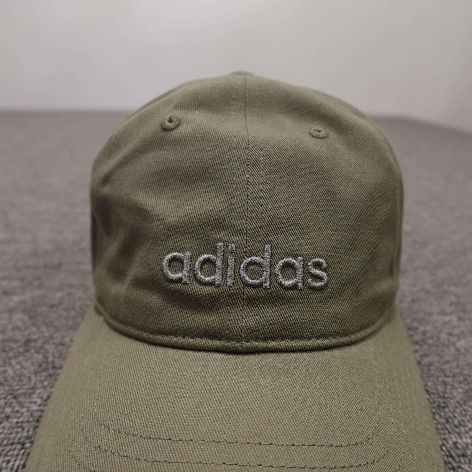 Adidas Hat Cap Strap Back Mens One Size Green Twill Dad Baseball Logo Cotton - Thumbnail 2