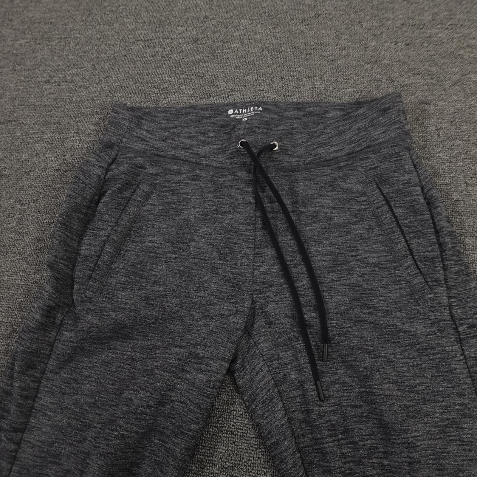 Athleta Jogger Pants Womens XS Gray Knit Ankle Zip Pockets Athletic Yoga - Thumbnail 3