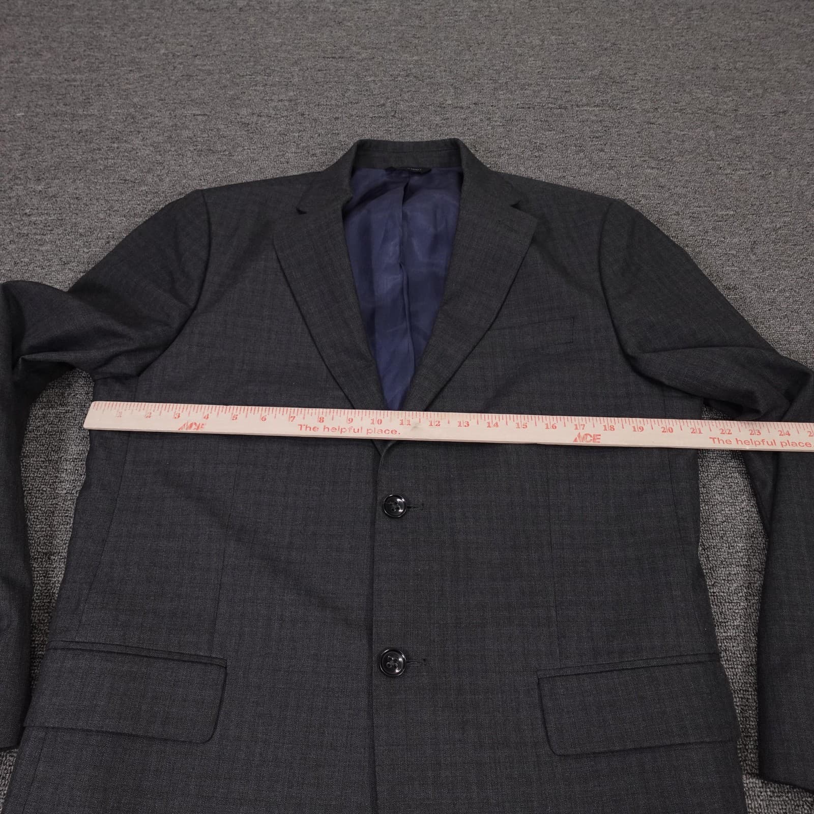 Banana Republic Blazer Mens 42R Gray Check Suit Jacket 2 Button Formal Work - Thumbnail 3