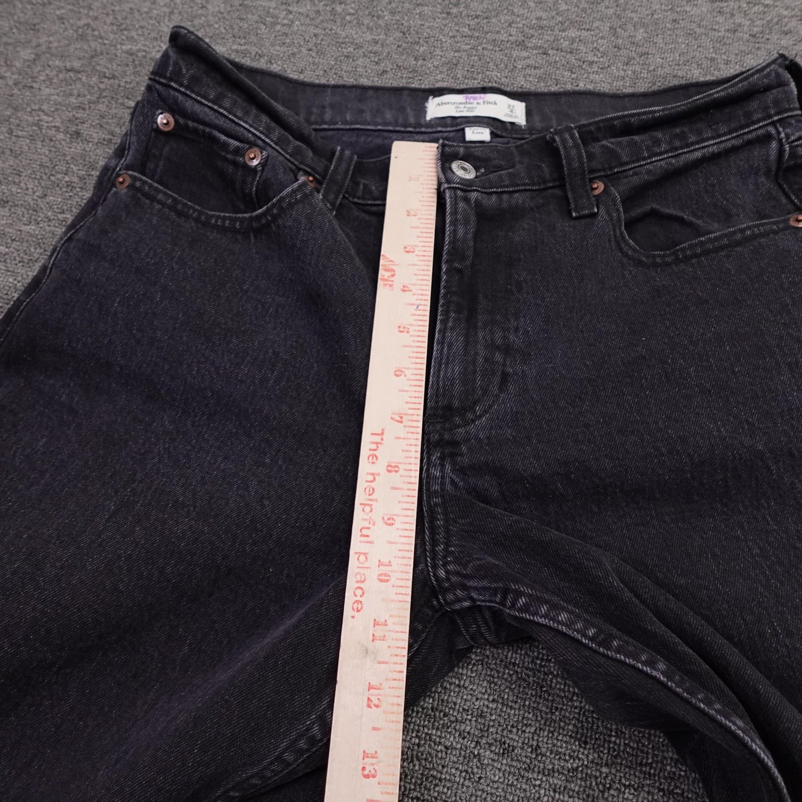 Abercrombie & Fitch The Baggy Jeans Womens 4R 27 Black Low Rise Wide Leg 27x30 - Thumbnail 8