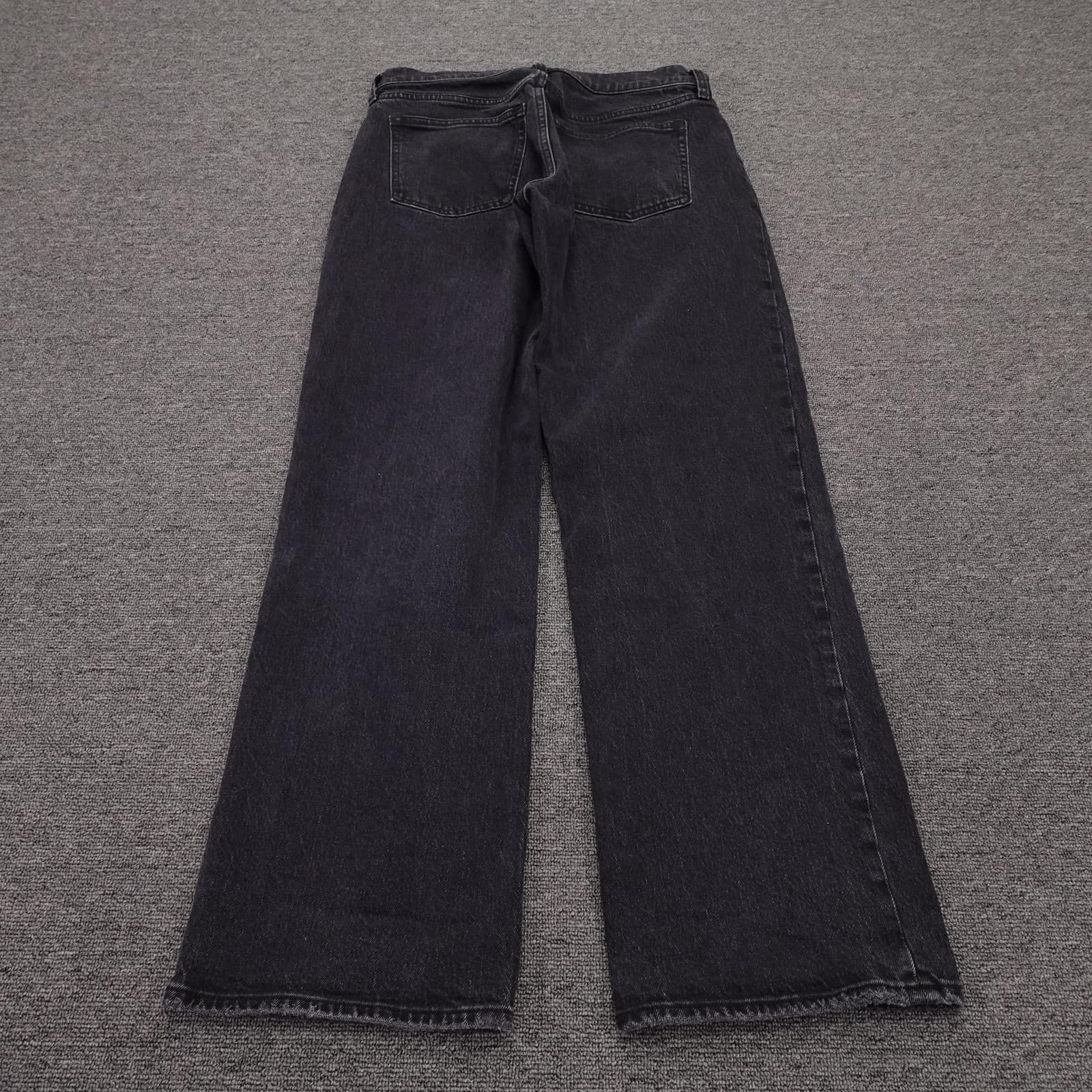 Abercrombie & Fitch The Baggy Jeans Womens 4R 27 Black Low Rise Wide Leg 27x30 - Thumbnail 3