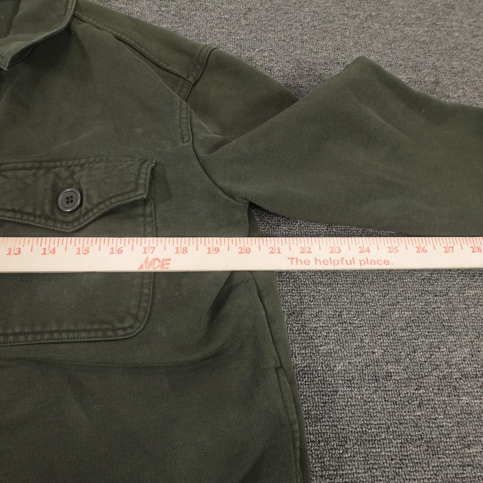 Good American Jacket Womens 1/2 Green Cotton Twill Shirt Shacket Military - Thumbnail 7