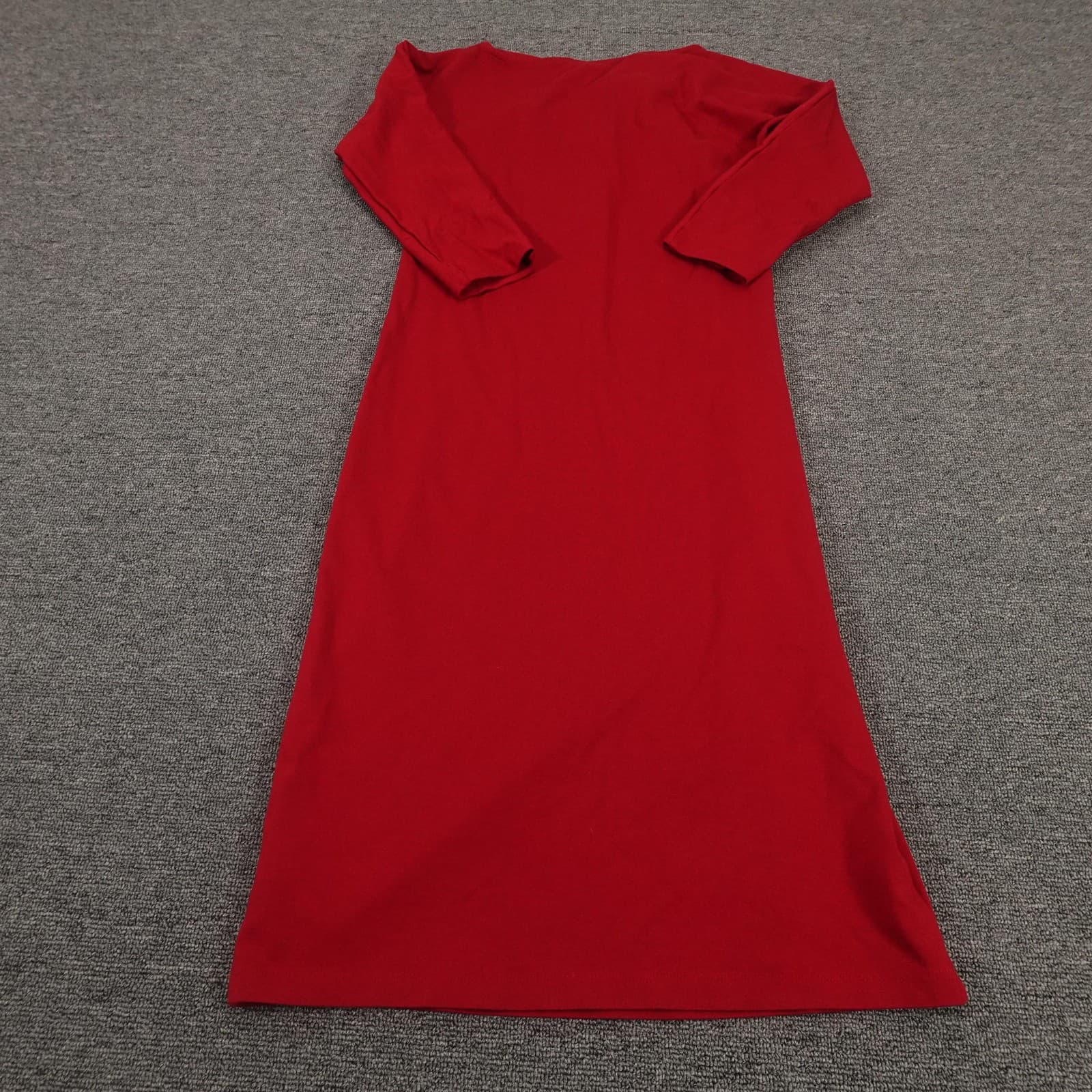 Talbots Dress Womens 4 Red Knot Shoulder Boat Neck 3/4 Sleeve Shift Stretch - Thumbnail 9