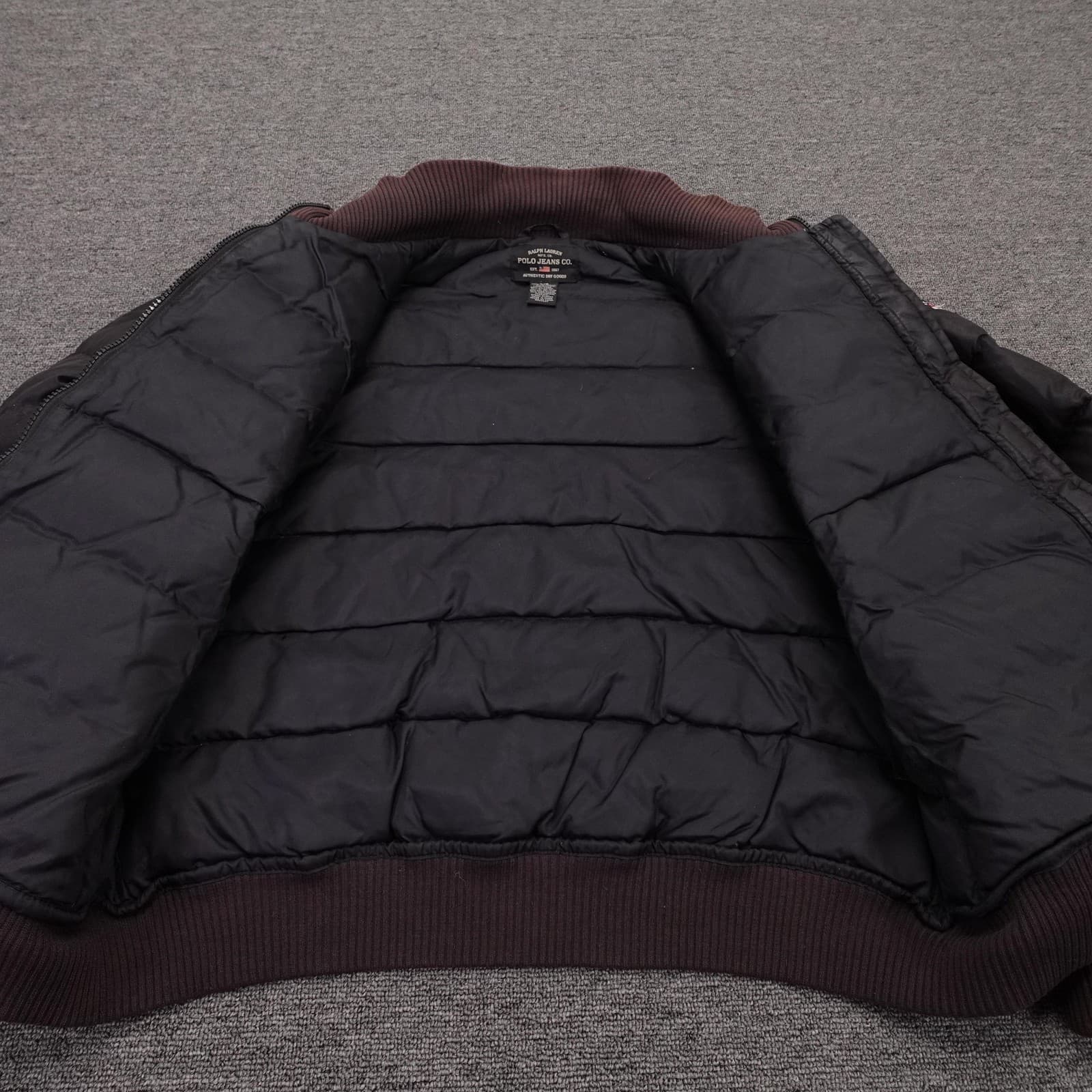 Vintage Polo Ralph Lauren Jacket Mens Large Brown Down Puffer Bomber 90s Y2K - Thumbnail 6