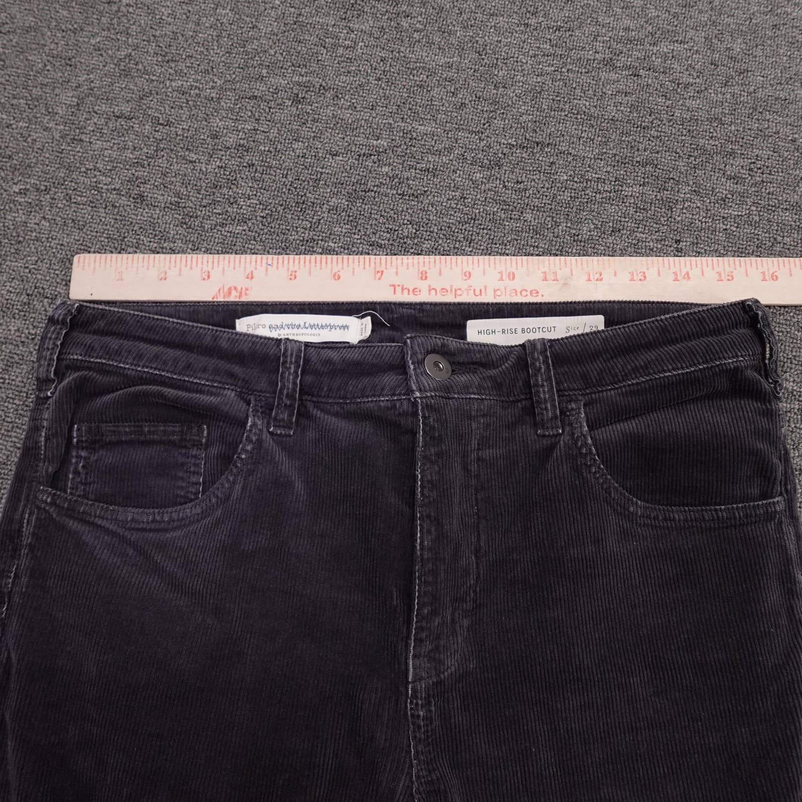 Pilcro Anthropologie Pants Womens 29 Gray Corduroy High Rise Bootcut - Thumbnail 9