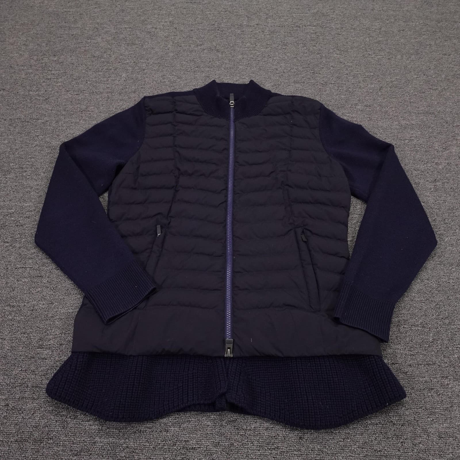 KJUS Ramona Insulation Jacket Womens Medium Blue Down Puffer Knit Full Zip