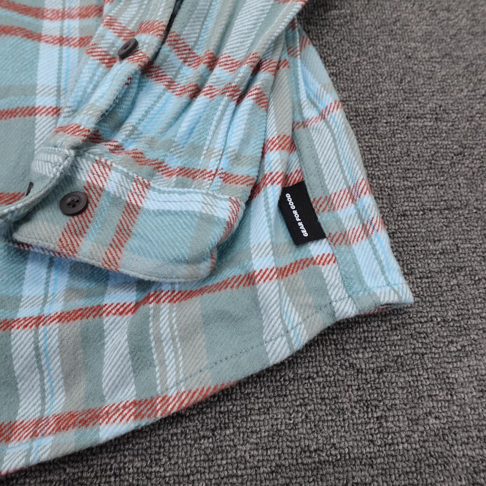 Cotopaxi Shirt Mens Large Green Blue Plaid Flannel Long Sleeve Button Up Casual - Thumbnail 2